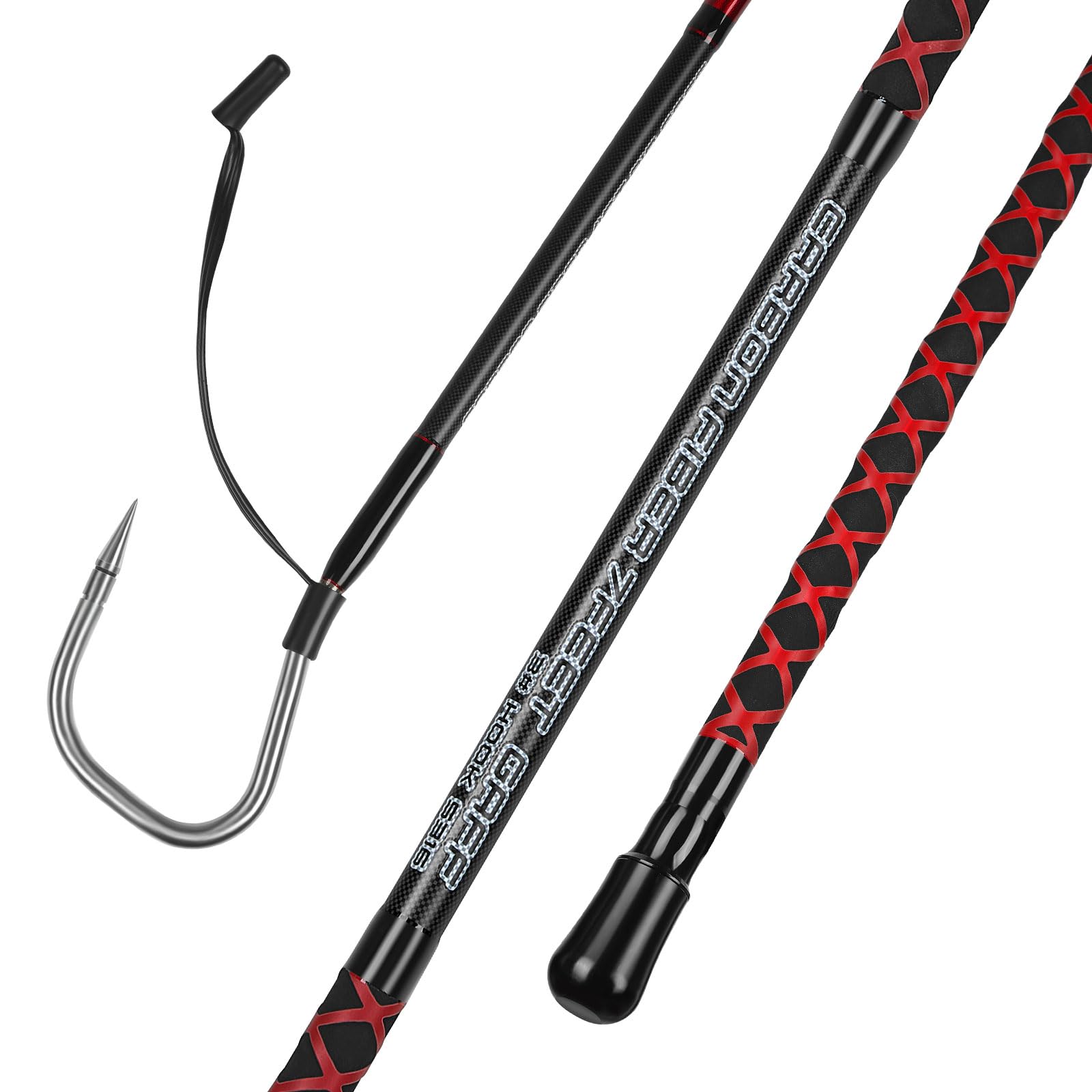 **Saltwater Fishing Gaff with S316 Stainless Steel Hook & Carbon Fiber Pole – Heavy Duty Fish Gaff for Deep Sea, Boat, and Offshore Fishing**