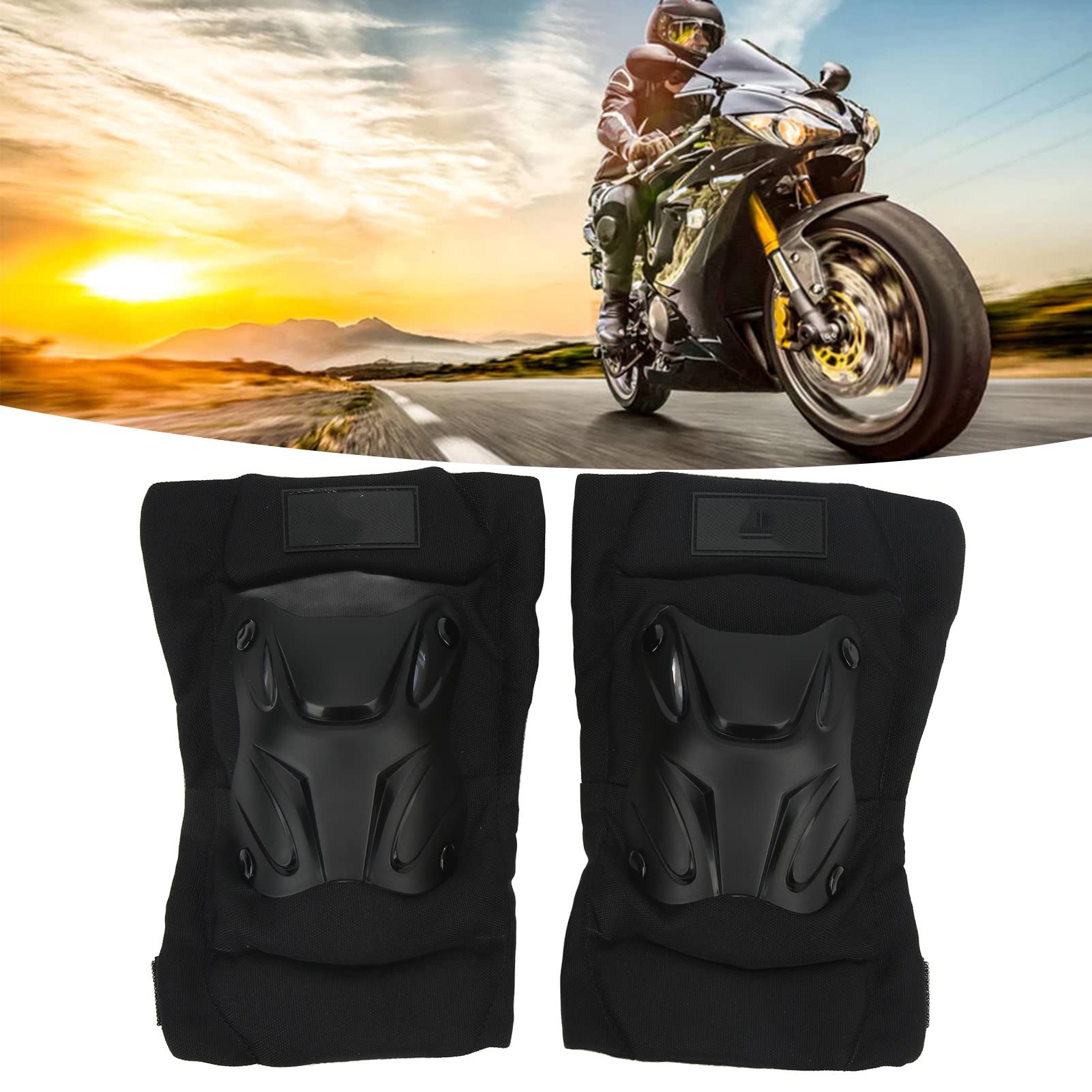 LBEC Motorcycle Knee Pads - Black Flexible Knee Guards (2-Piece Set) for Riding, Cycling & Outdoor Sports Protection