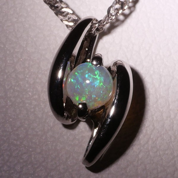 14K White Gold Opal Necklace for Women - Elegant Opal Pendant Jewelry Gift for Birthday, Anniversary & Valentine's Day | Perfect for Evening Parties, Weddings & Special Occasions