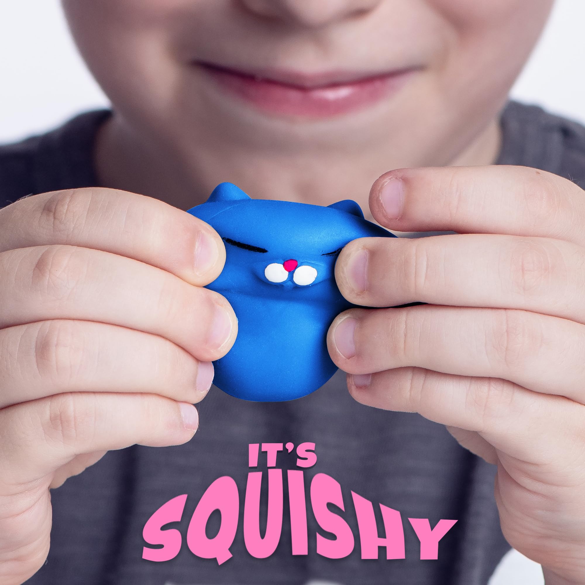Nutty Toys Squishy Cat Set - 2 Inch Soft Silicone Kawaii Kitties for Stress Relief, Cute Collectible Cat Toys for Kids & Adults, Perfect Easter Egg Stuffer Gift for Teen Girls, Boys & Tweens - Great for Anxiety Relief, Party Favors & Sensory Play
