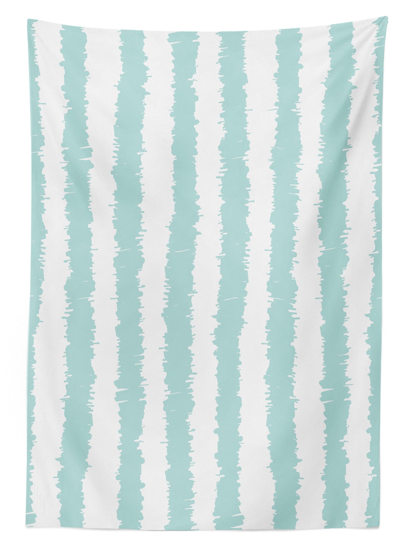 Ambesonne Waterproof Outdoor Tablecloth - Striped Bohemian Ikat Design, Washable Picnic Table Cover 58x120 Inches, Seafoam White - Perfect for Beach Parties, Garden Dining & Outdoor Events
