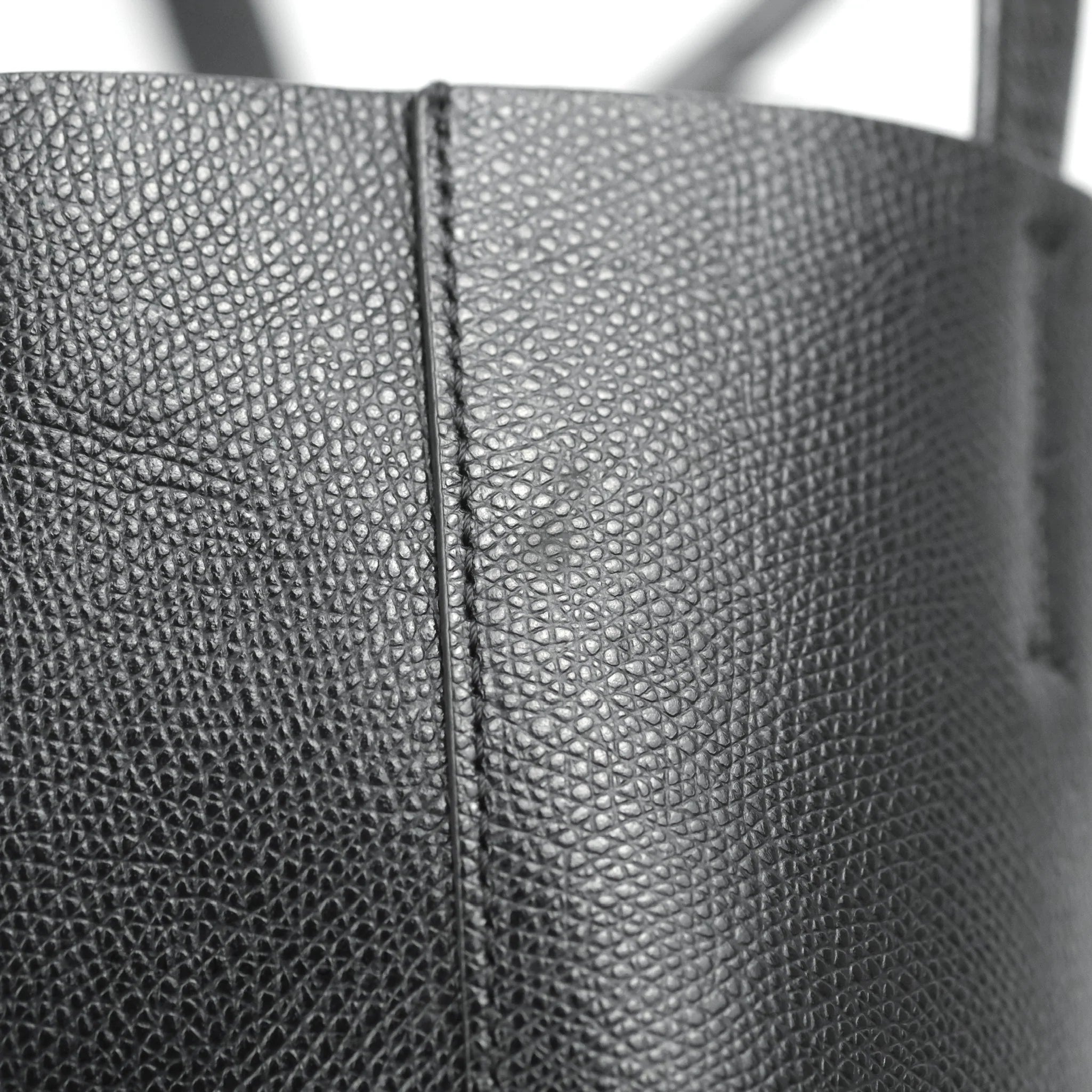 Celine Small Vertical Cabas Tote Bag in Black Grained Calfskin with Silver Hardware - Perfect for Work, Travel & Everyday Luxury