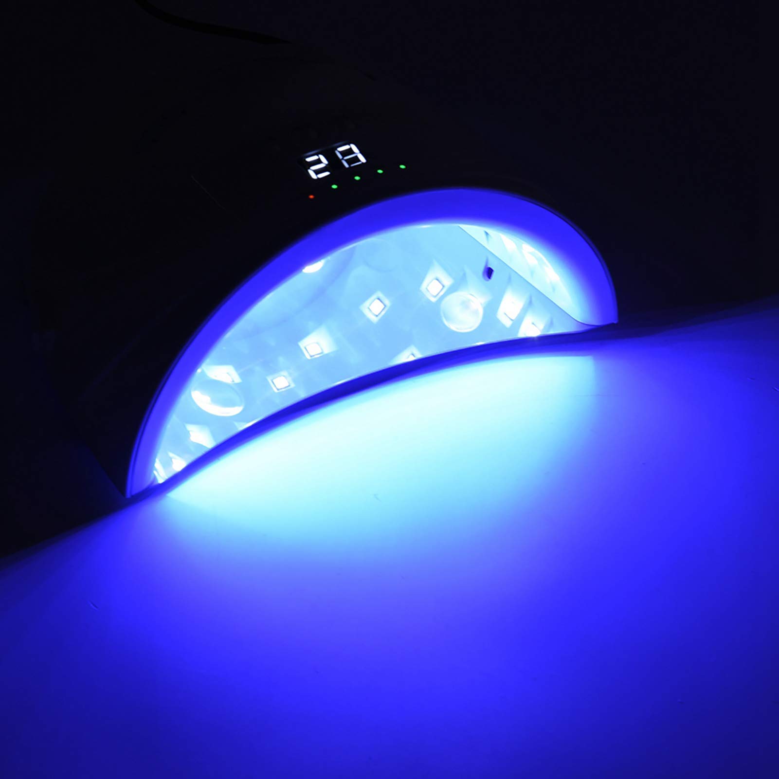 48W Cordless Rechargeable UV LED Nail Lamp - Portable Nail Polish Dryer with US Plug for Gel Manicures at Home & Salon