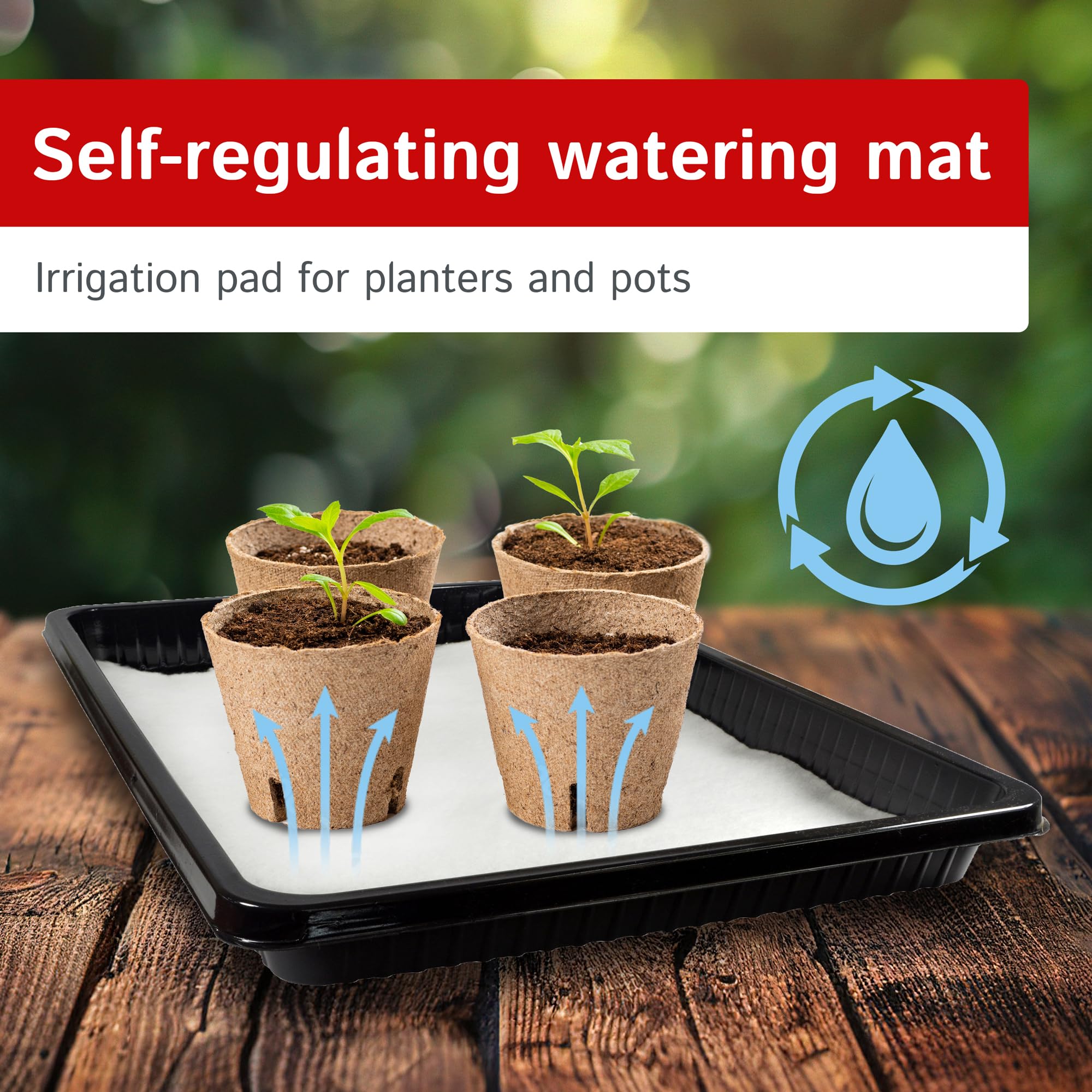 The Felt Store Kapmat Self-Watering Plant Mat - Premium Capillary Watering Mat for Potted Plants, Greenhouses & Indoor Gardens | Automatic Moisture Control, Easy to Cut & Reusable | Perfect for Vacation Plant Care, Herb Gardens & Hydroponics (White)