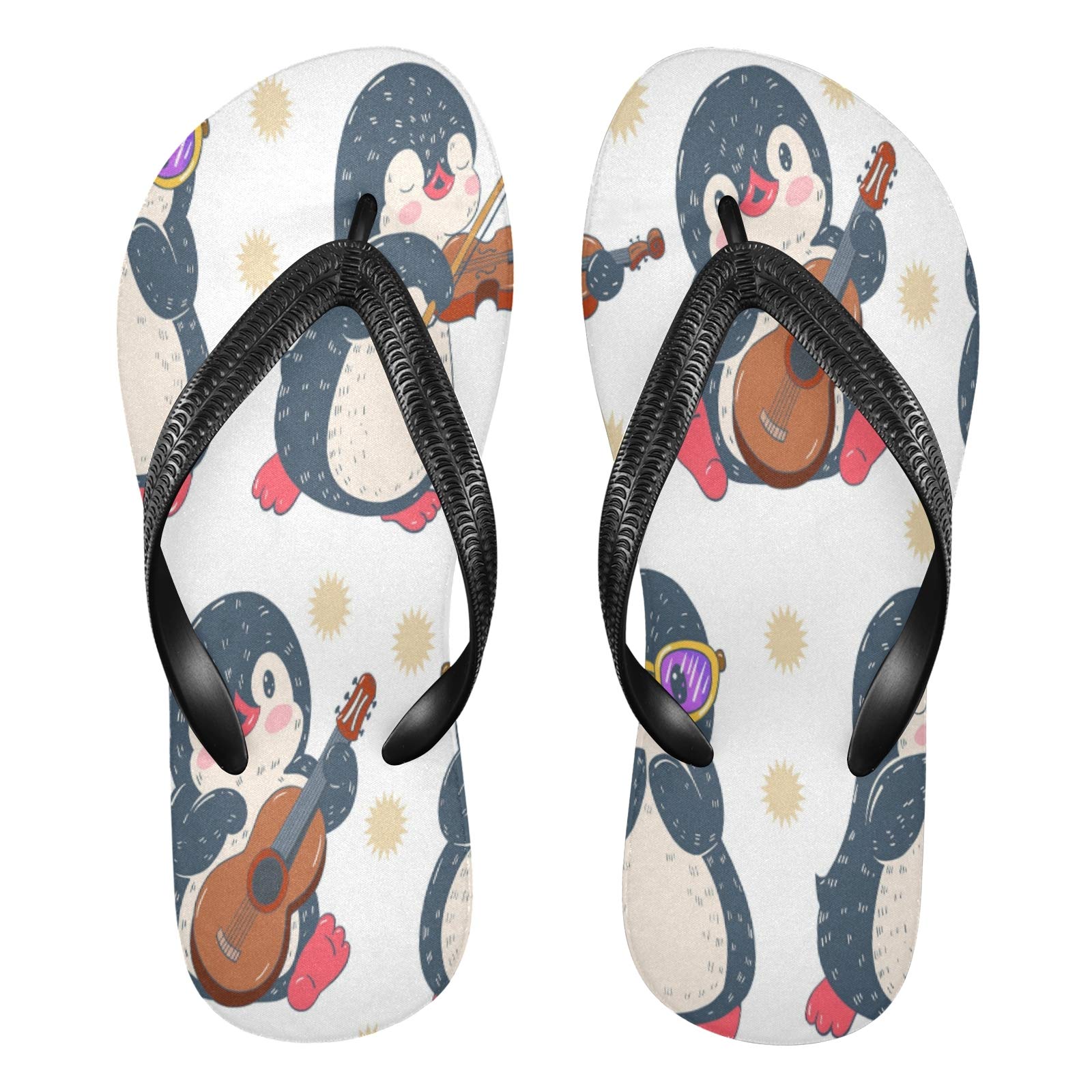 Blueangle Women's & Men's Violin Penguin Sandals - Yoga Foam Flip Flops with Soft TPR Sole & Non-Slip Design | Perfect for Beach, Pool, Spa & Home Relaxation