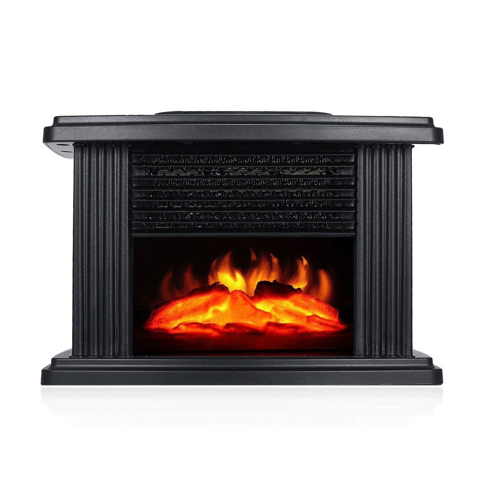 ACD 1000W Freestanding Electric Fireplace Stove Heater - Portable Indoor Space Heater for Living Room, Bedroom & Office - Realistic Flame Effect with Adjustable Temperature