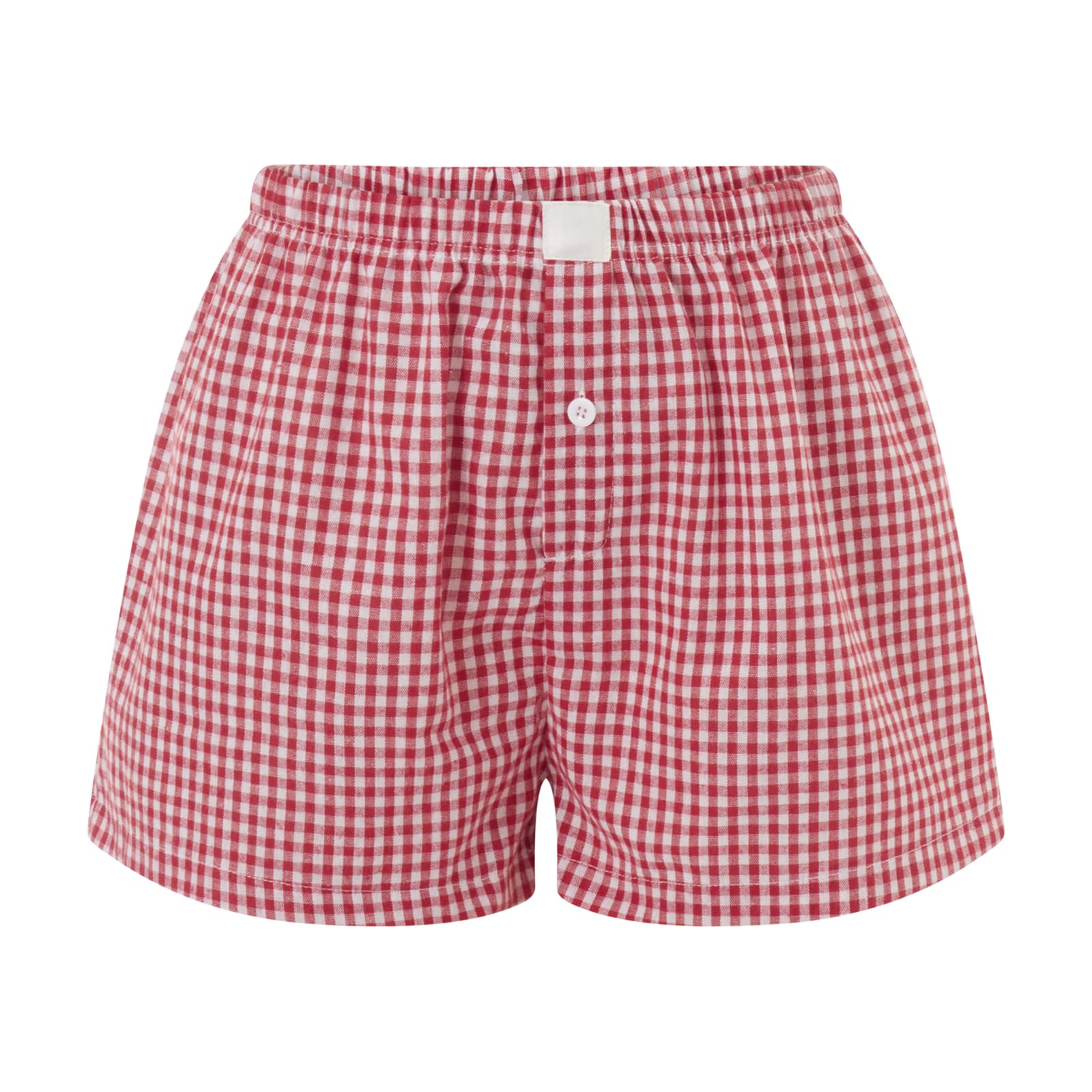 NUFIWI Women's Y2K Lounge Shorts - Micro Button Boxers with Elastic Waist, Cute Pajama Bottoms for Sleepwear & Loungewear, Baggy Comfortable Boxer Shorts for Home, Travel & Summer Outfits
