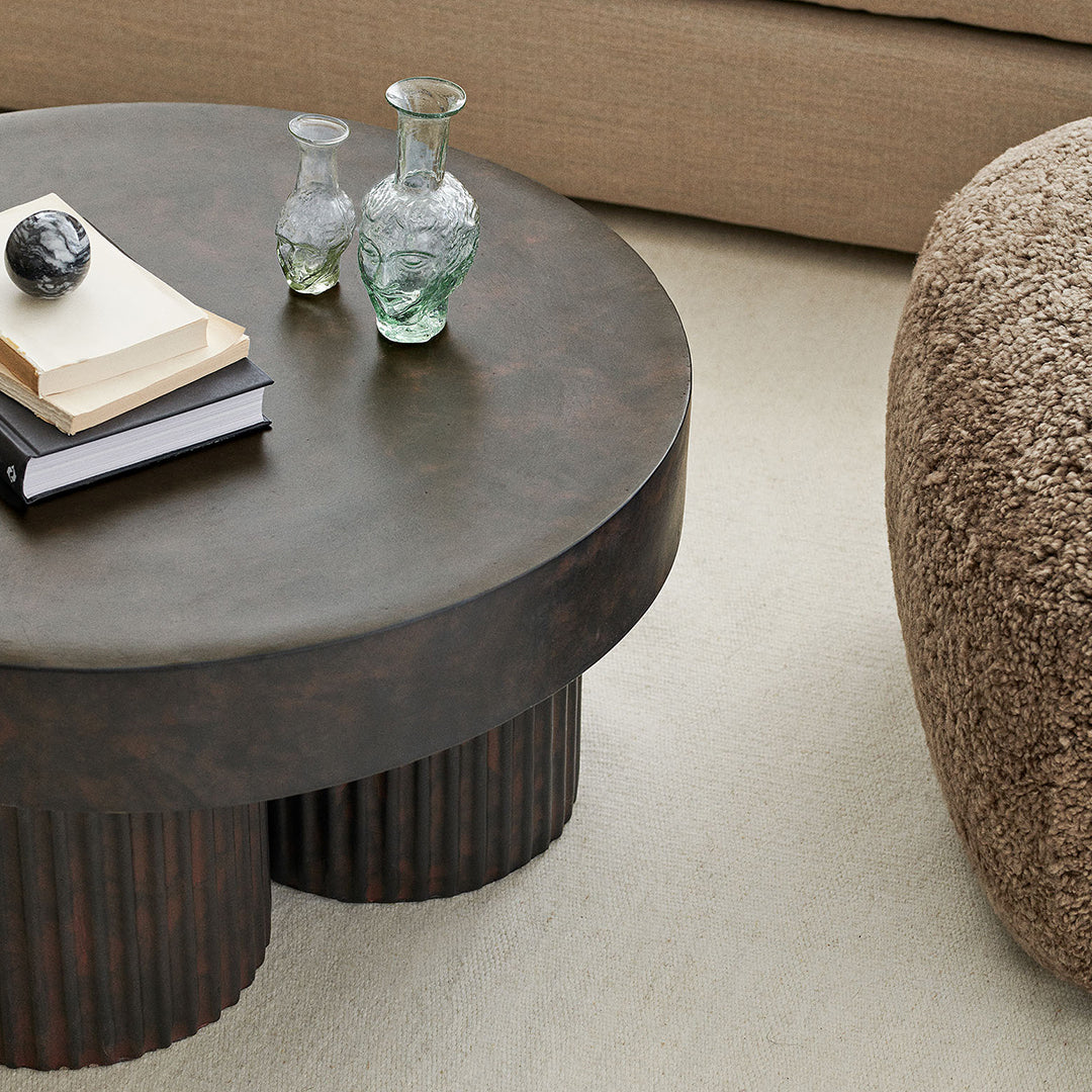 Modern Round Gear Coffee Table - Industrial Style Living Room Furniture for Small Spaces, Home Decor & Office Use