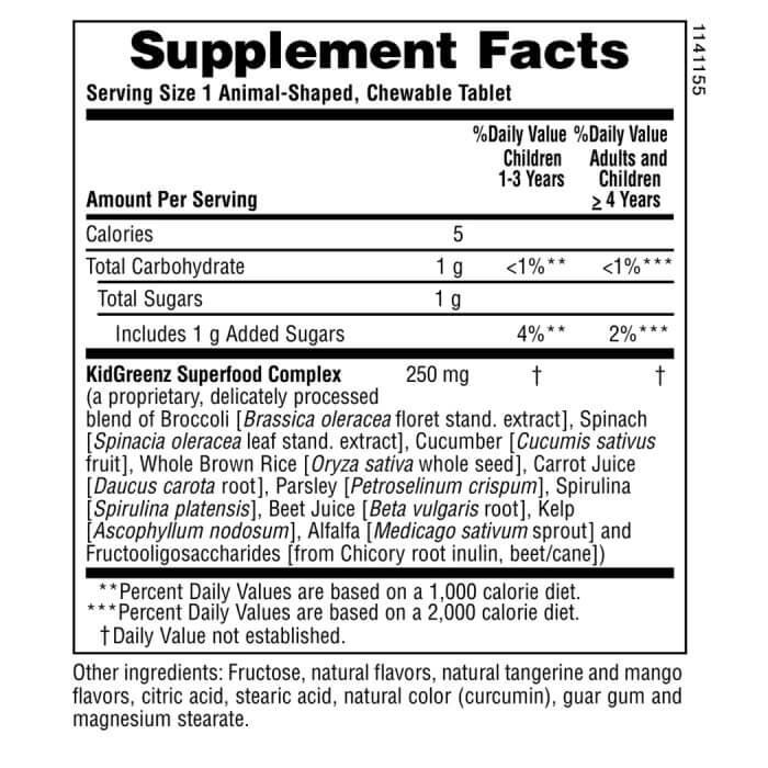 Nature's Plus Animal Parade Kid Greenz Children's Tropical Fruit 90 Chewable Vitamins - Immune Support & Daily Nutrition for Kids - Perfect for Picky Eaters & Healthy Growth