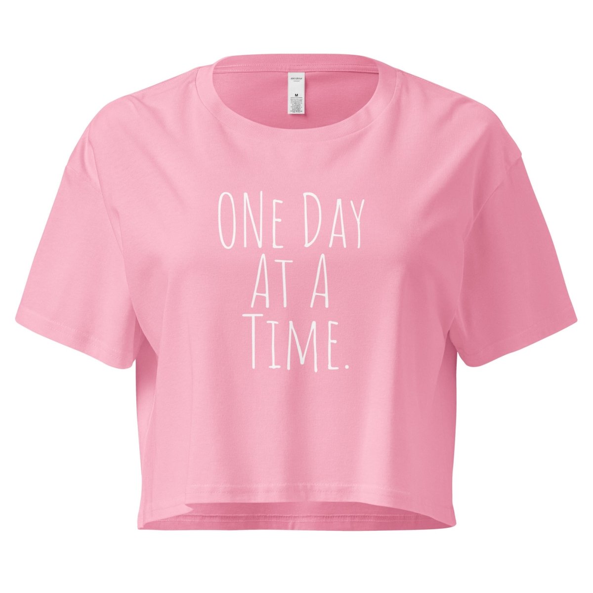 ONE DAY AT A TIME - Women's Short Sleeve Crop Top | Casual Summer Fashion | Perfect for Yoga, Beach & Everyday Wear