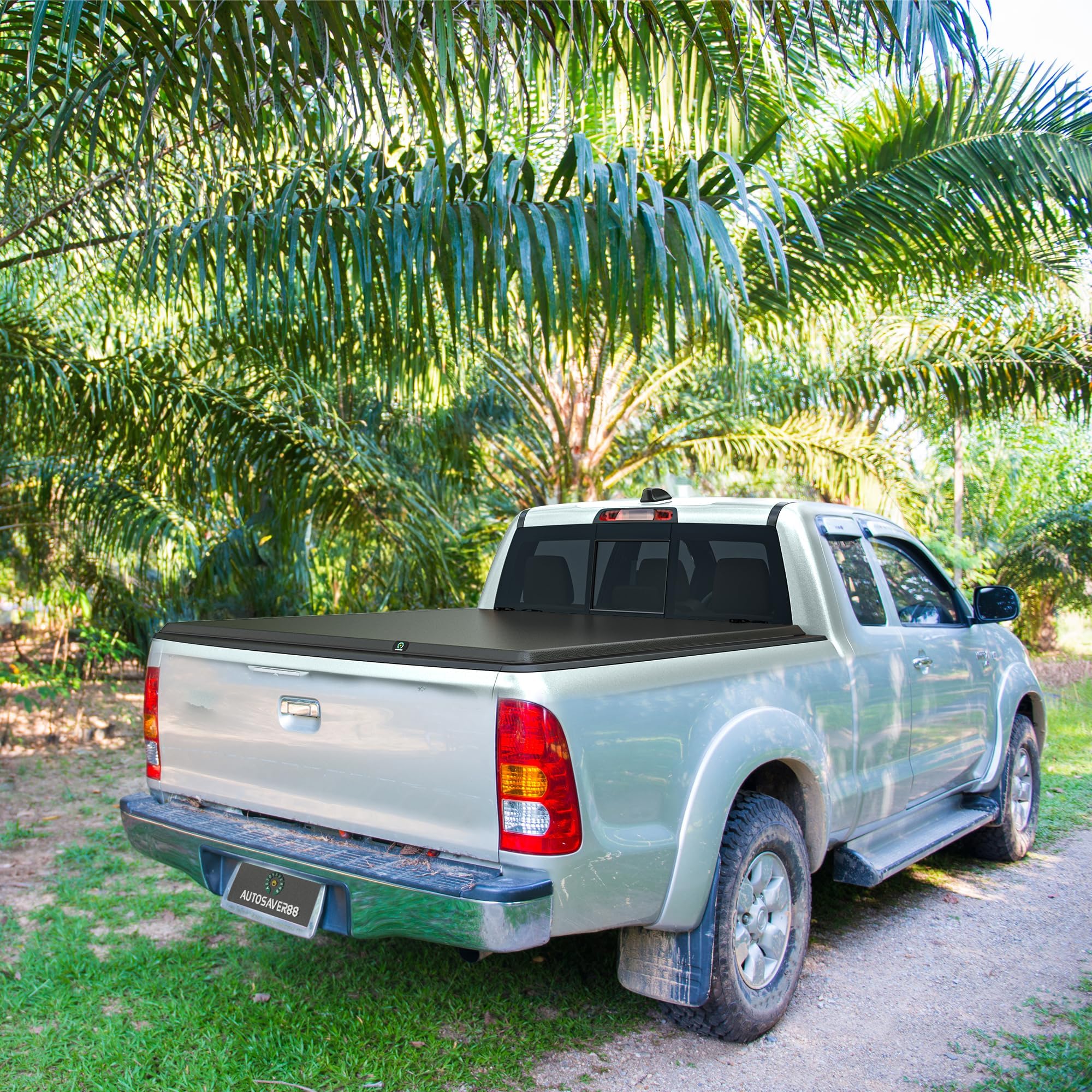 AUTOSAVER88 Tri-Fold Soft Truck Bed Tonneau Cover for 2005-2025 Nissan Frontier (5 ft Bed) - Waterproof & Durable Pickup Truck Accessory - Perfect for Hauling, Camping & Outdoor Adventures (Excludes Mexico)
