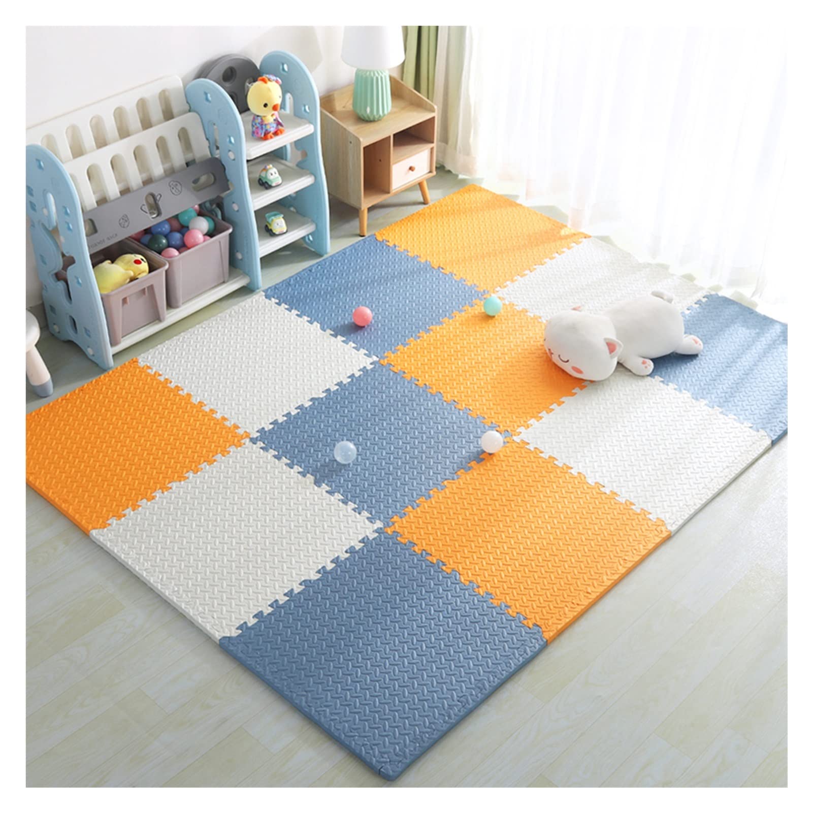 Interlocking EVA Foam Puzzle Exercise Floor Mat - 30pcs (30x30x1cm) for Home Gym, Yoga, Kids Playroom & Outdoor Workouts - Non-Slip, Durable & Easy to Assemble - Perfect for Fitness, Play Areas & Garage Workouts (Color C)