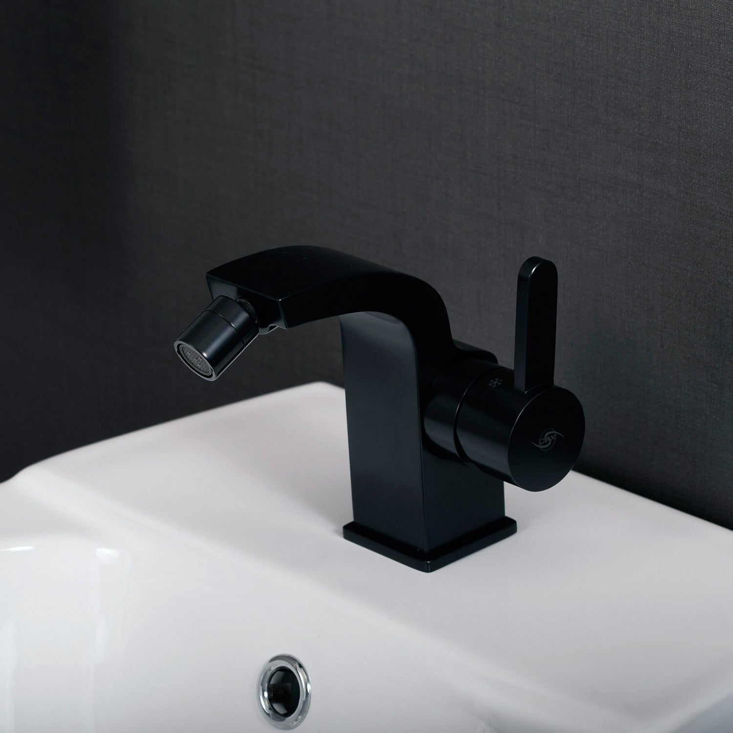 DAX Single Handle Bidet Faucet - Brass Body with Black Finish, 4 5/16 x 4 1/2 Inches (DAX 8560 BL) - Perfect for Modern Bathroom & Toilet Upgrades