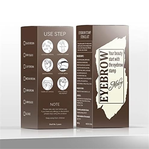 **Eyebrow Stamp and Stencil Kit - 24 Reusable Washable Brow Shaping Templates for Beginners | Smudge-Proof & Long-Lasting Light Brown | Perfect for Daily Makeup, Salon, or Travel**