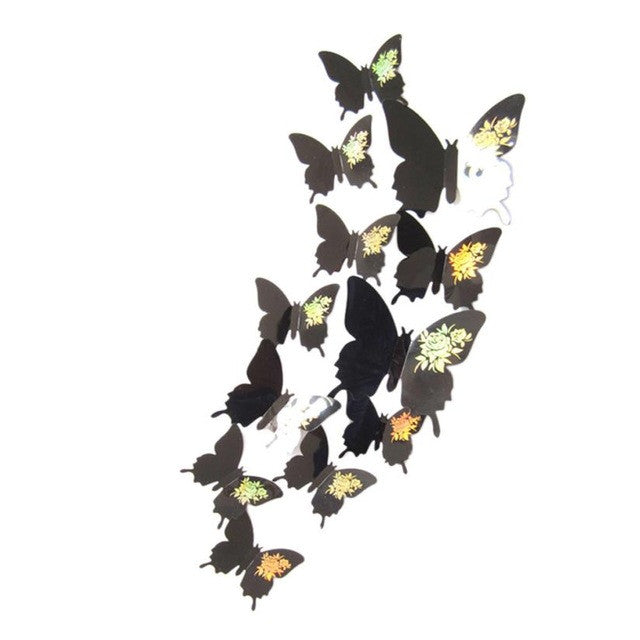 3D Butterfly Wall Stickers Decals - Removable Home Decor for Bedroom, Living Room & Nursery - Self-Adhesive Wall Art for Kids Room & Home Decoration