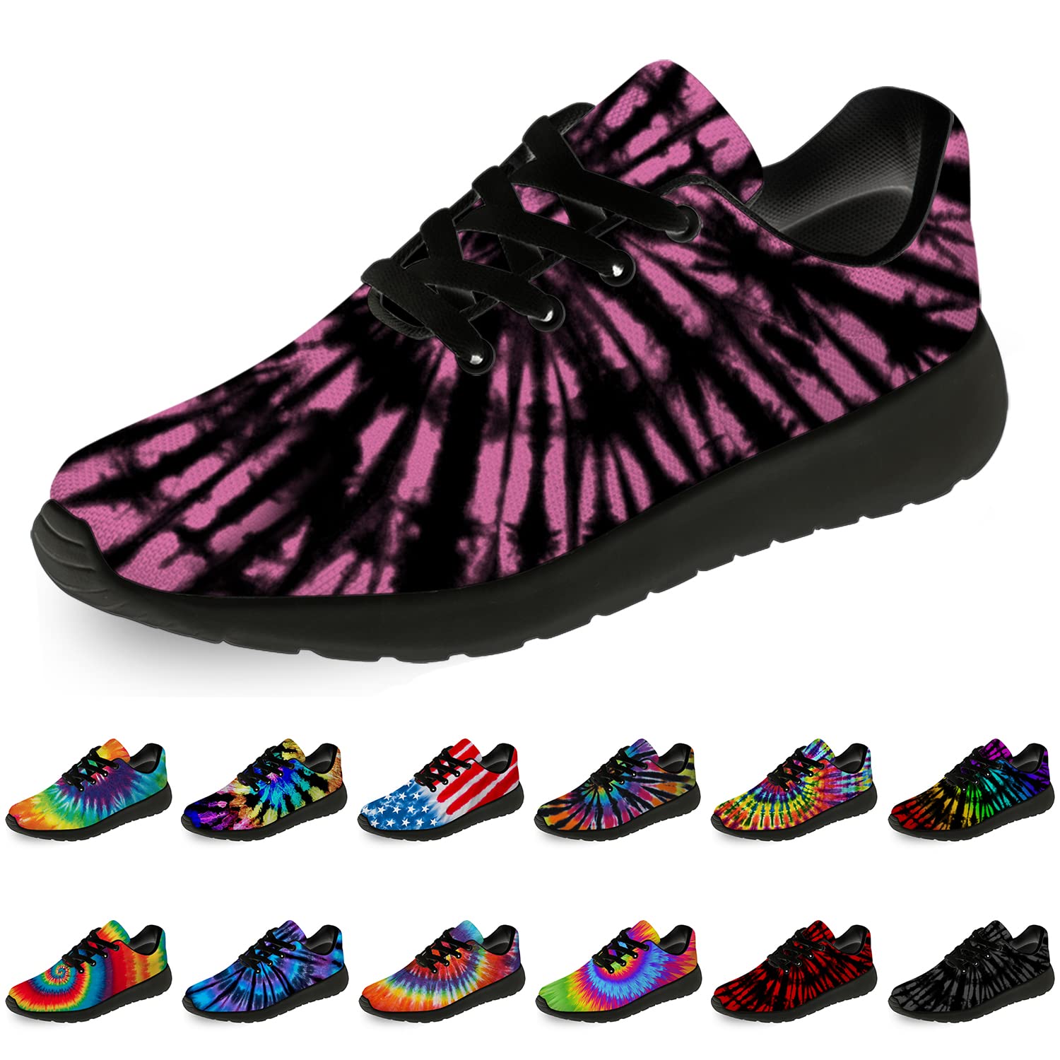Tie Dye Running Shoes for Women & Men - Comfortable Walking Tennis Sneakers for Jogging & Sports | Perfect Athletic Gift for Her & Him