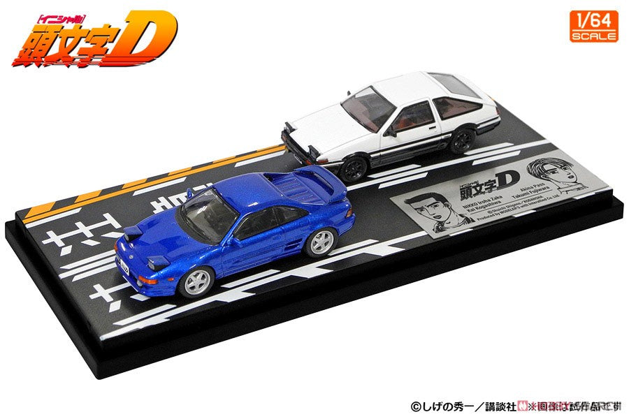 Initial D 1:64 Scale Diecast Car Set Vol.15 - Kai Kogashiwa MR2 (SW20) & Takumi Fujiwara Trueno (AE86) - Anime Collectible Model Cars for Display & Racing Game Fans
