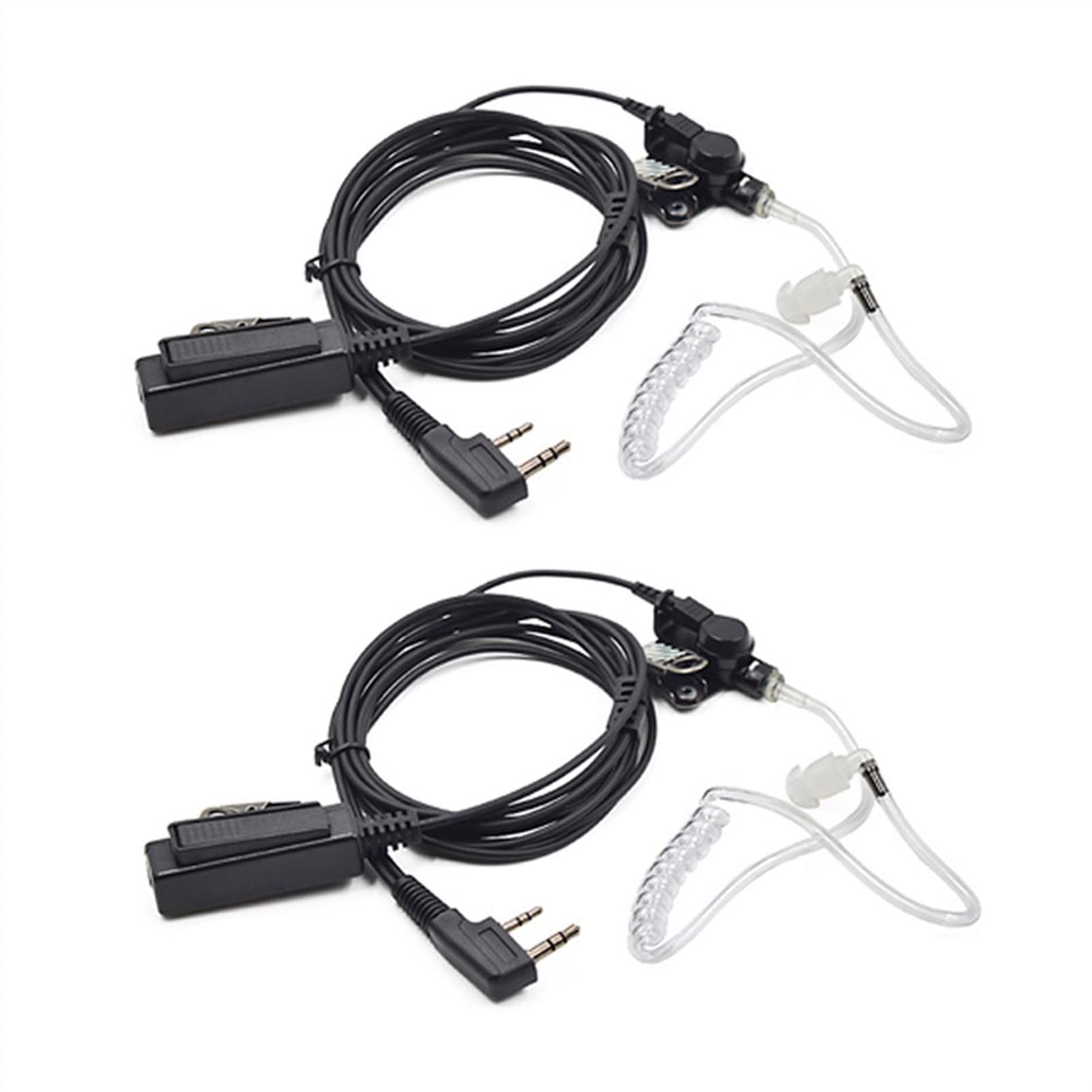 ARSMI 2-Pack Clear Tube Earpiece Headset with Microphone - Compatible with Two-Way Radios & Walkie-Talkies - Secure Fit for Security, Construction & Event Staff Use