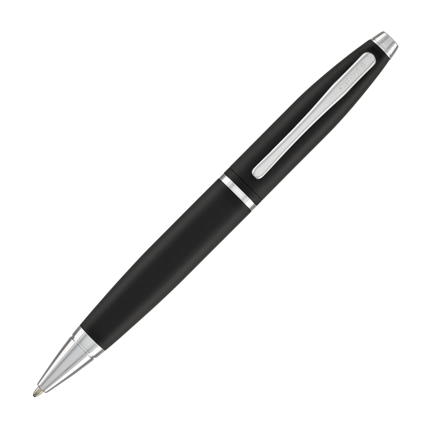 Premium Cross Calais Matte Black Ballpoint Pen with Chrome Trim - Elegant Writing Instrument for Office, Business & Gifting
