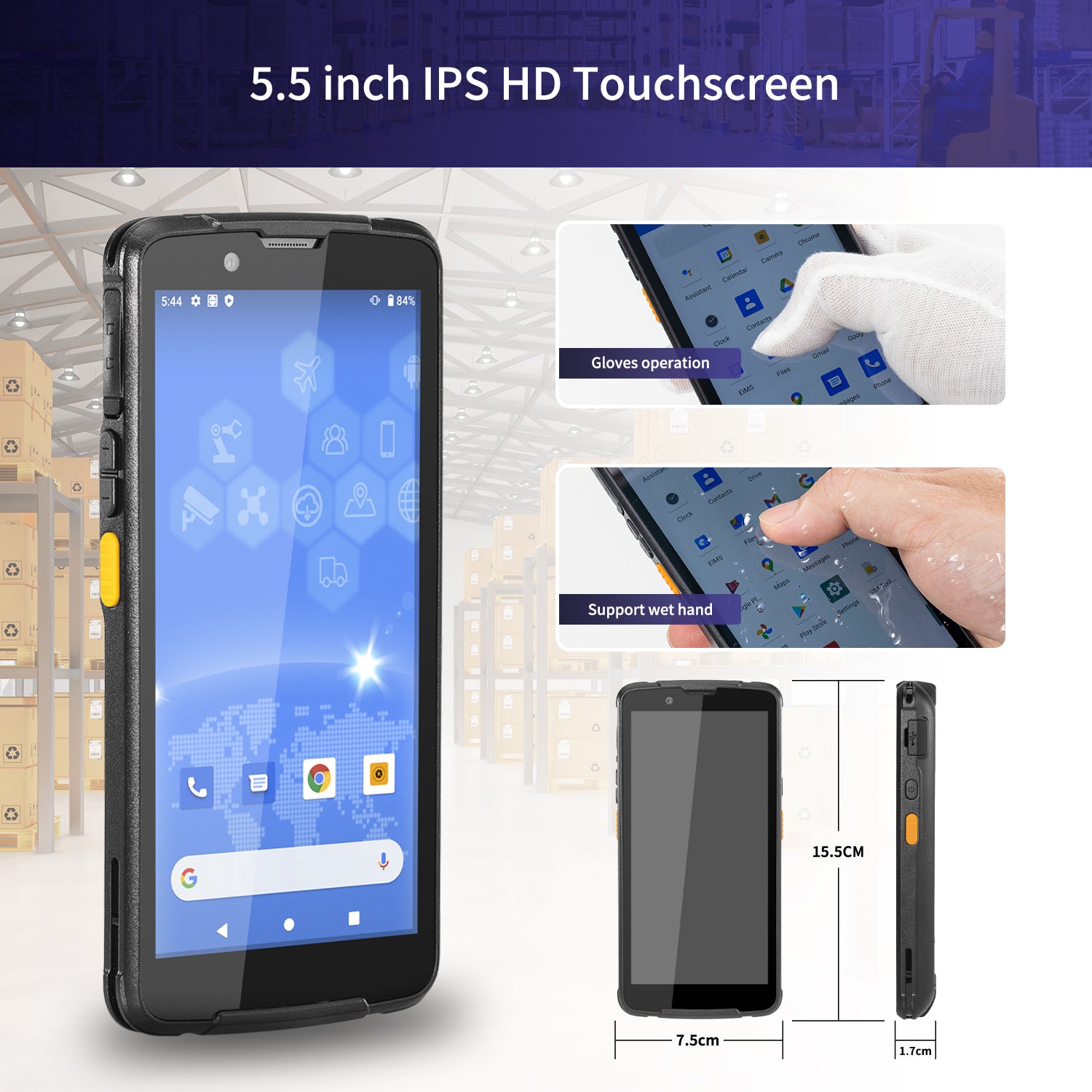 PDA 8100 Barcode Scanner - Portable Handheld PDA for Inventory Management, Warehouse & Retail Use - Fast & Accurate Wireless Barcode Reader for Android & Windows Devices