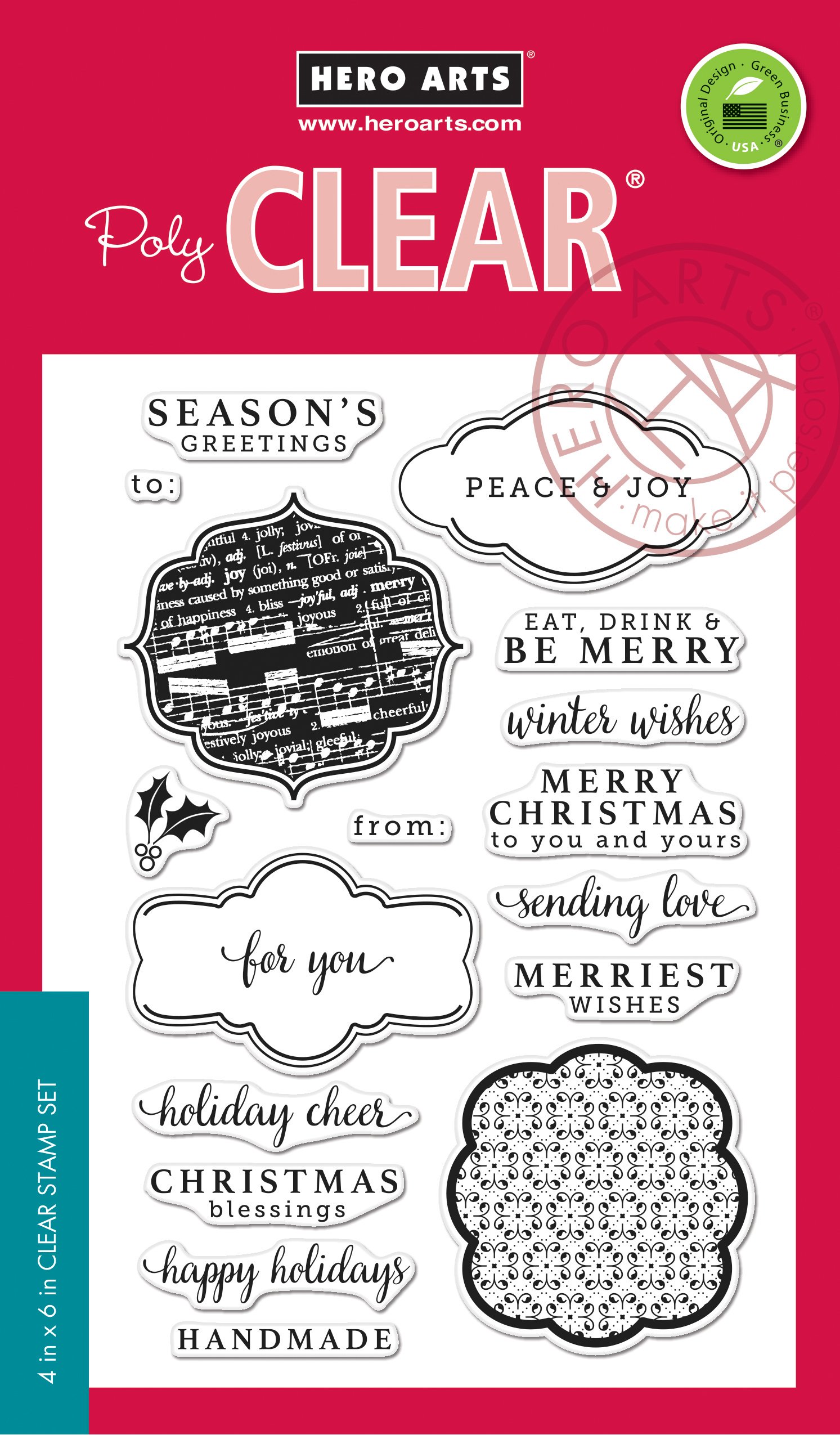 Hero Arts Holiday Messages and Tags - Christmas Card Making, Gift Tags, DIY Scrapbooking - Perfect for Holiday Greetings, Party Invitations, and Festive Crafts
