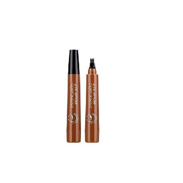 Waterproof 4-Point Eyebrow Tattoo Pen - Long Lasting Liquid Brow Pencil with Microblade Effect, Natural Light Brown (#01) - Perfect for Daily Makeup & Semi-Permanent Eyebrow Enhancement