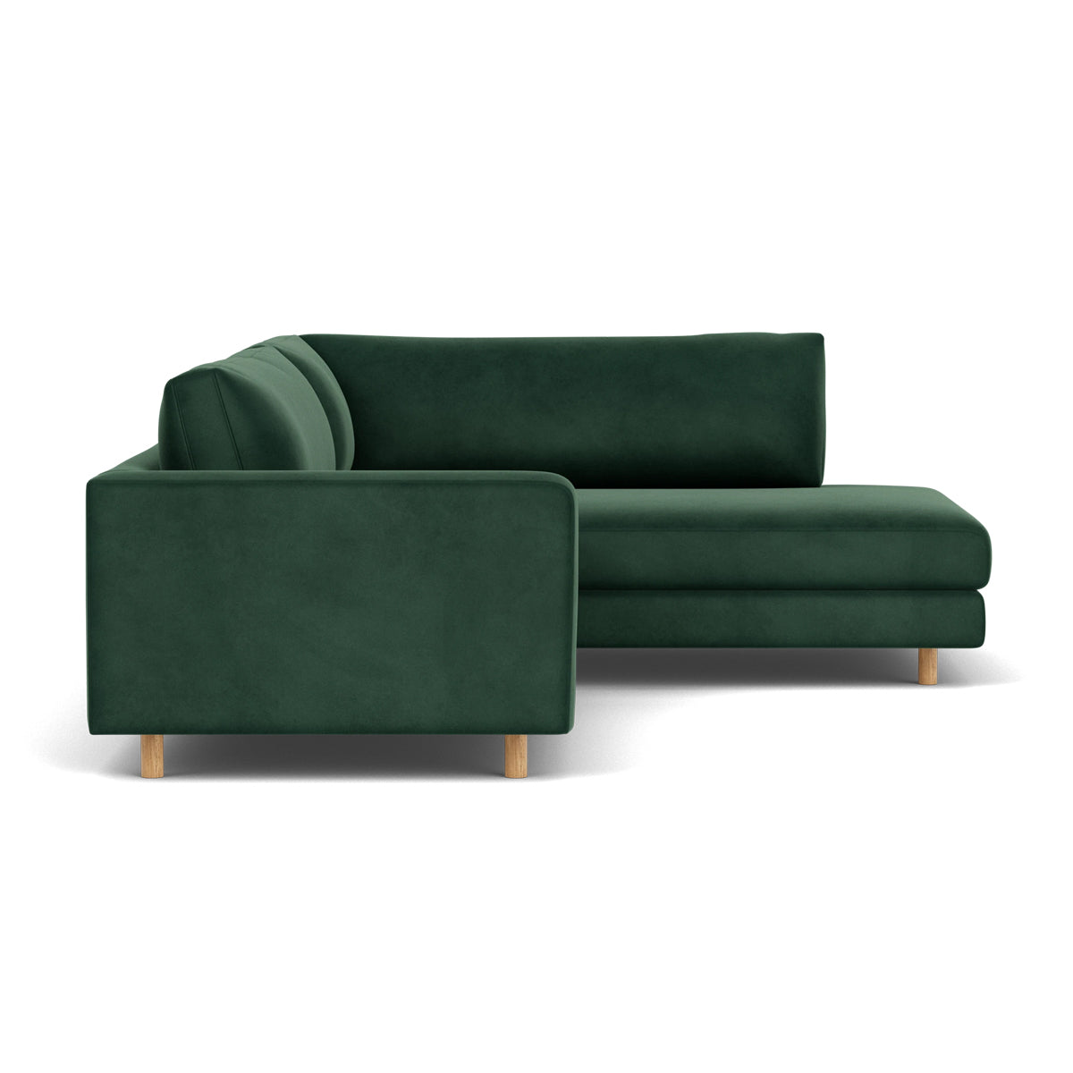 Douglas Velvet Right Corner Sofa - Modern L-Shaped Sectional Couch for Living Room, Lounge & Home Theater - Soft Upholstered Fabric Sofa with Comfortable Seating (Gray)