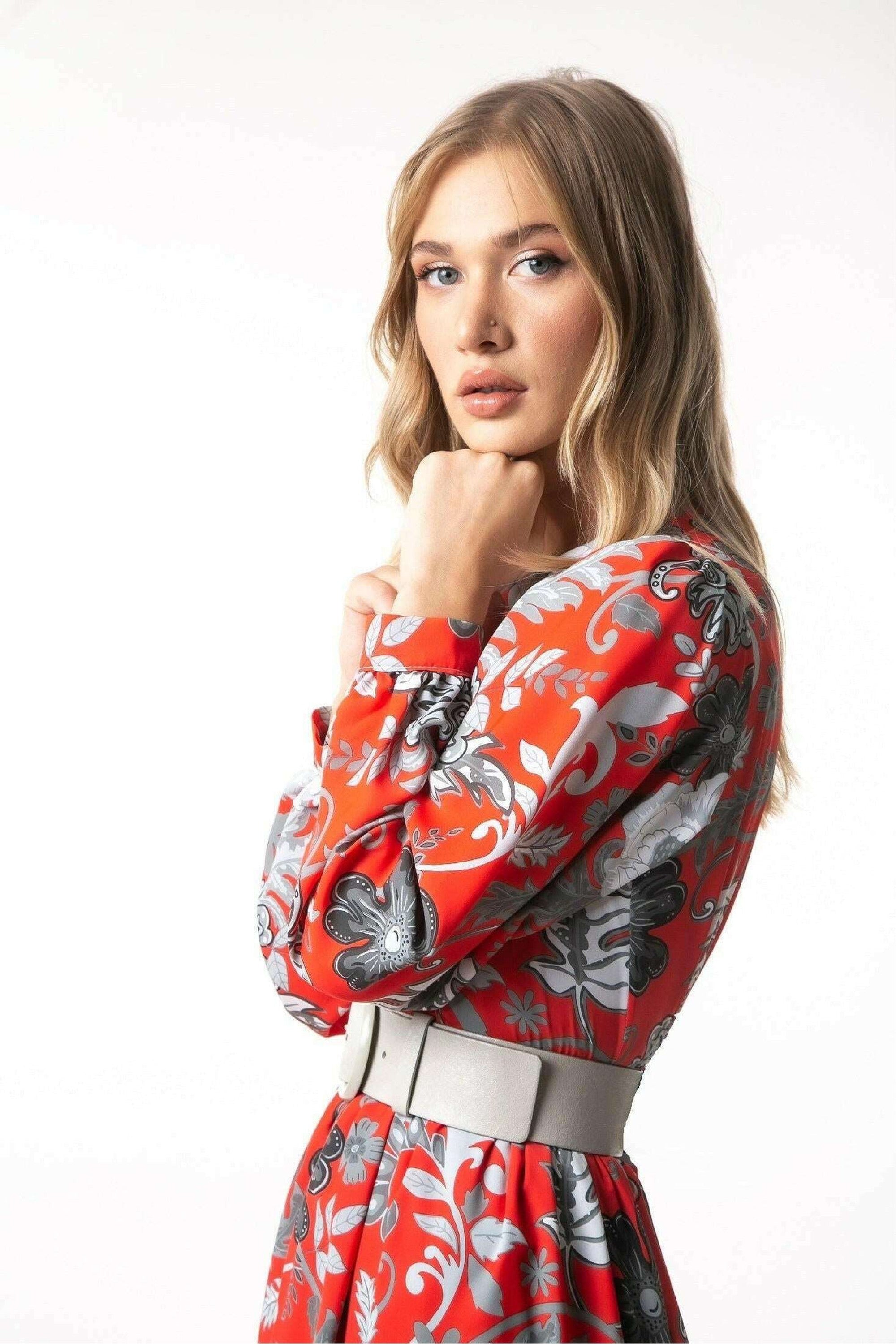 Kelly Floral Long Maxi Dress with Long Sleeves - Elegant Boho Summer Dress for Women, Beach Wedding Guest Outfit, Vacation & Party Wear