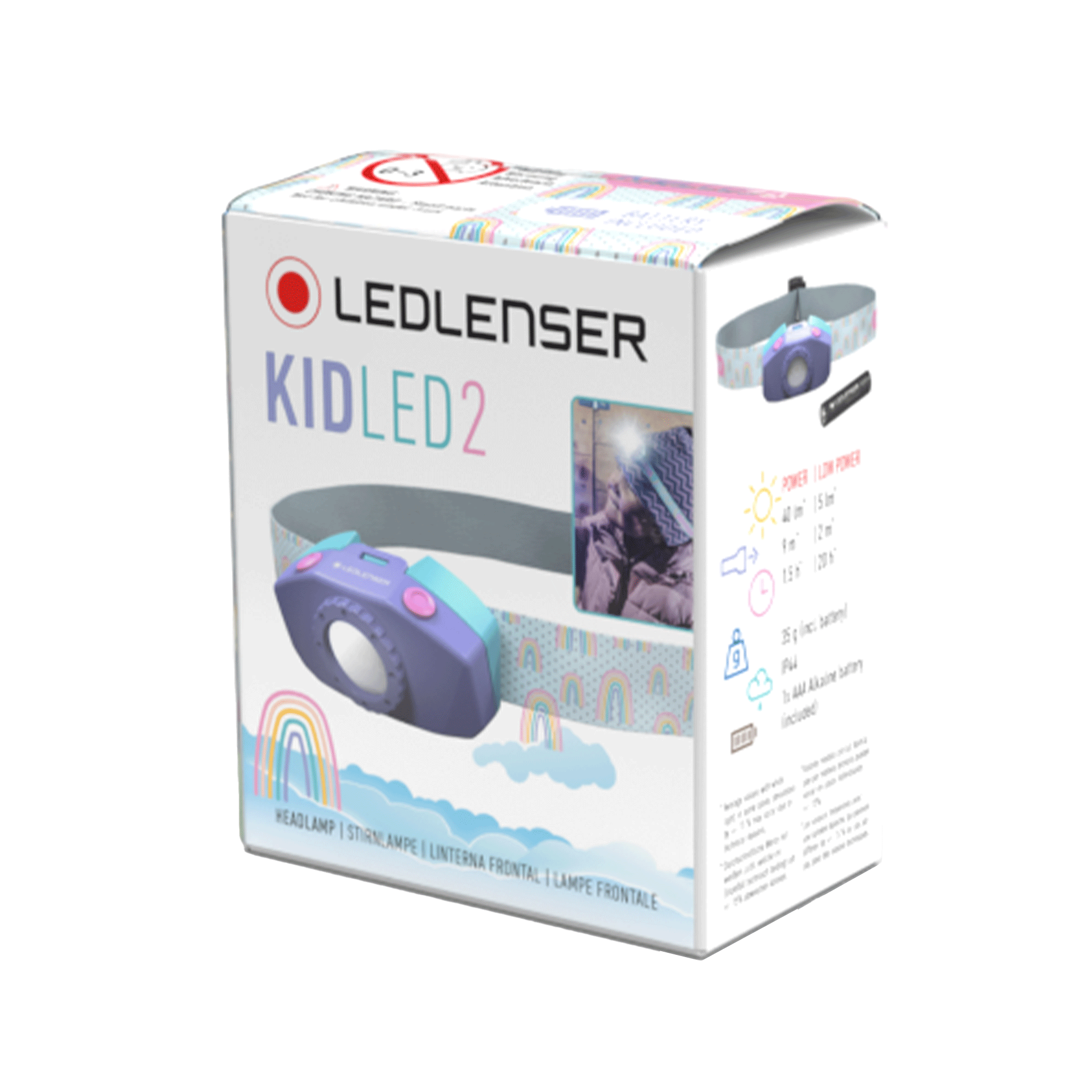 Kidled2 Rechargeable LED Headlamp - 500 Lumens, Waterproof Headlight for Camping, Hiking, Running & Outdoor Activities - Hands-Free Light for Night Work, Fishing, and Emergency Use