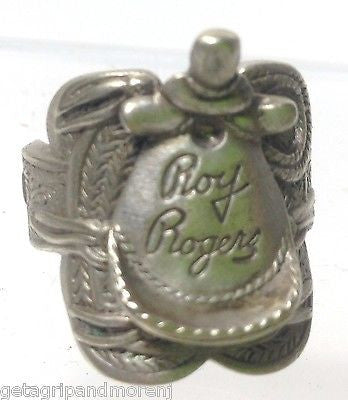 Vintage 1948 Roy Rogers Western Saddle Ring - Nickel Silver - Excellent Condition - Rare Collectible - Perfect for Cowboy Style & Western Fashion Enthusiasts