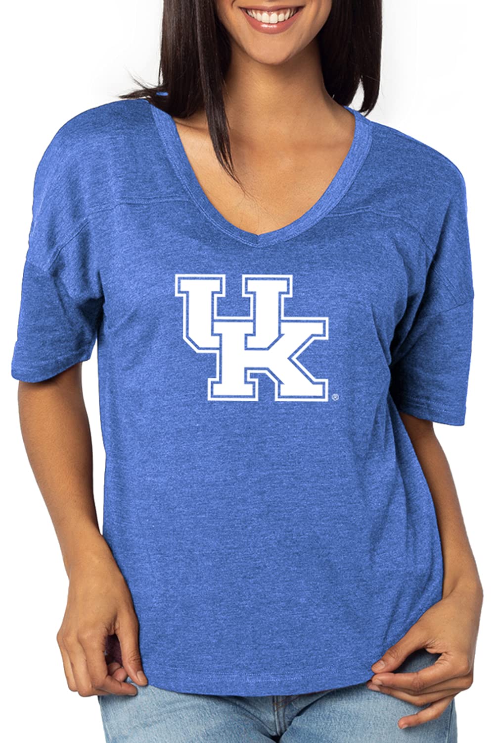 UG Apparel Women's V-Happy Jersey - Comfortable & Stylish V-Neck T-Shirt for Casual Wear, Gym, and Everyday Outfits