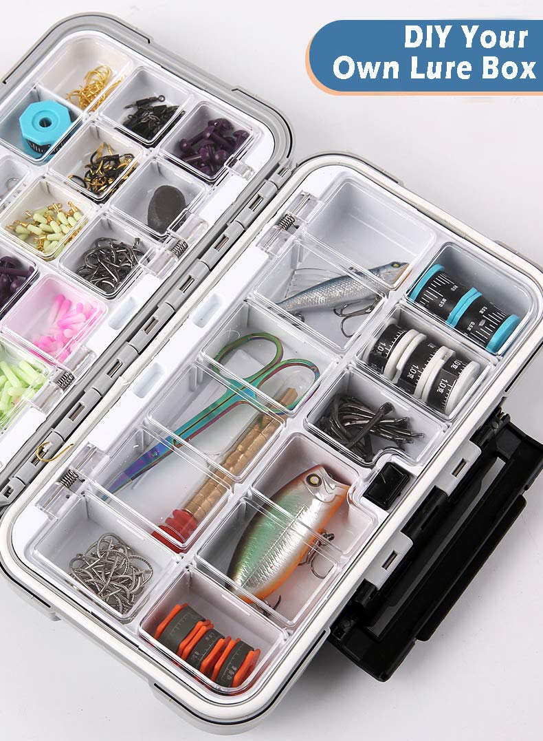 YUKI Fishing Lure Box - Thick Plastic Bait Storage Case for Fly Fishing Gear