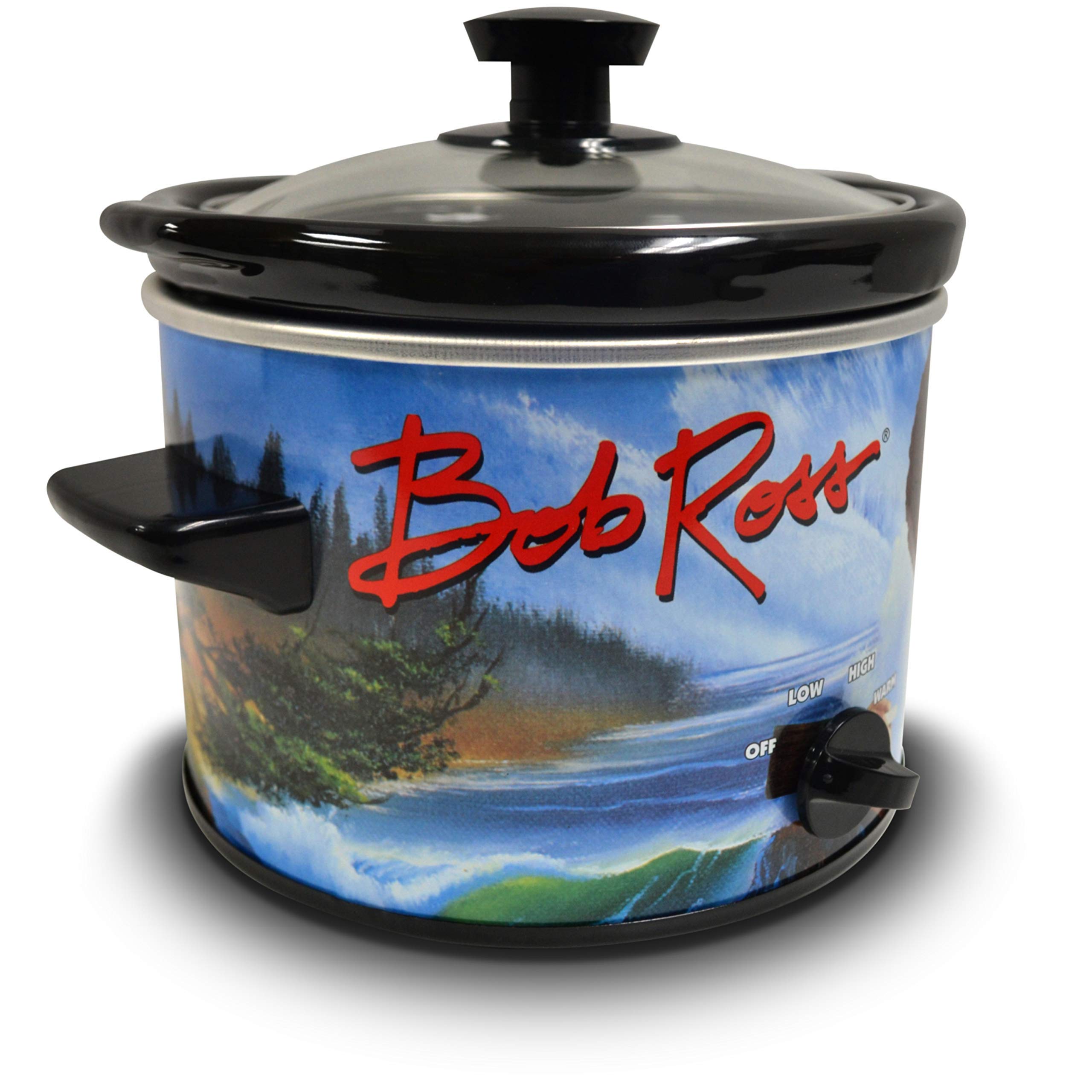 Bob Ross 2 Quart Slow Cooker with Happy Little Tree Design - Perfect for Soups, Stews & Family Dinners | Nostalgic Kitchen Appliance for Fans & Home Cooks
