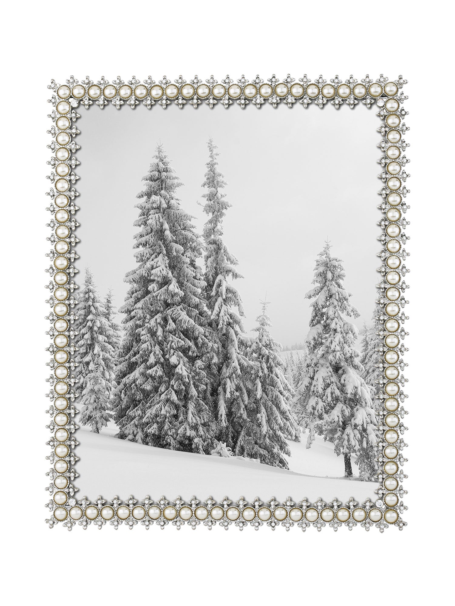 8x10 Crystal & Pearl Photo Frame - Elegant Home Decor for Wedding, Anniversary & Family Pictures | Perfect for Displaying Memories in Living Room, Bedroom or Office