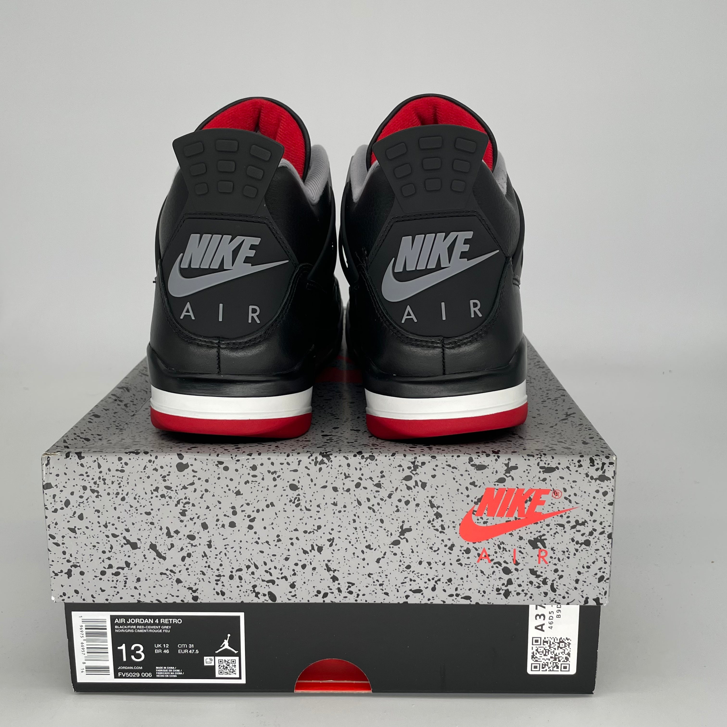 Original Air Jordan 4 Bred Reimagined Men's Basketball Shoes - Size 13 (FV5029-006) | Retro Sneakers for Streetwear, Gym & Casual Outfits
