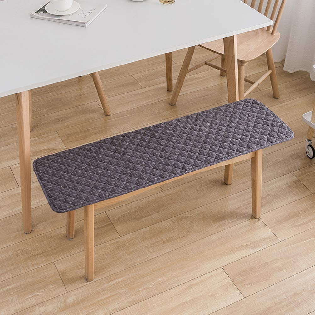 LYCIL Non-Slip Breathable Bench Cushion - 30x150cm Quilted Patio Seat Pad for Indoor & Outdoor Garden Benches, Settees - Dark Gray | Water-Resistant & Durable for Porch, Deck, Poolside Use