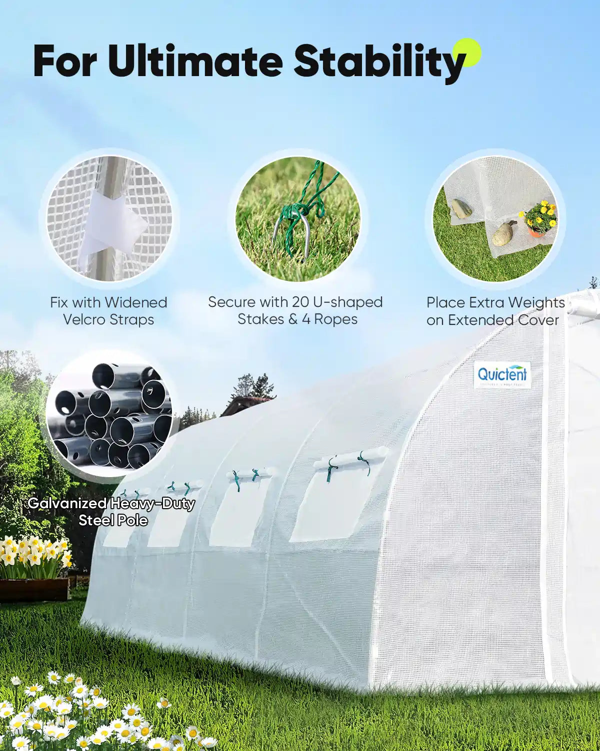 20' x 10' x 7' Heavy Duty Large Greenhouse Kit for Outdoor Gardening - Perfect for Growing Vegetables, Flowers & Plants All Year Round