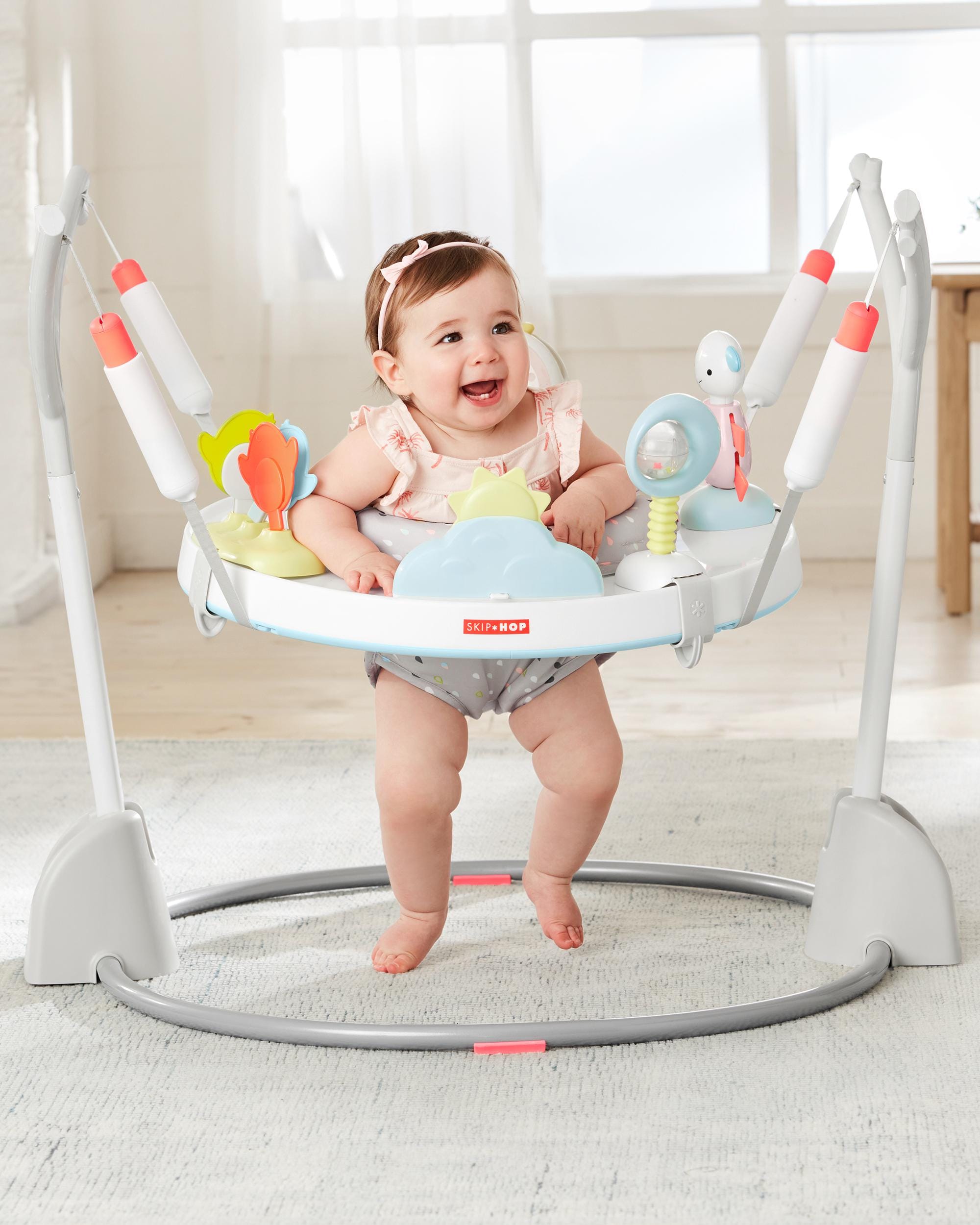 Skip Hop Silver Lining Cloud Play & Fold Baby Activity Jumper - Interactive Infant Toy for Playtime & Early Development, Perfect for Nursery & Daycare Use