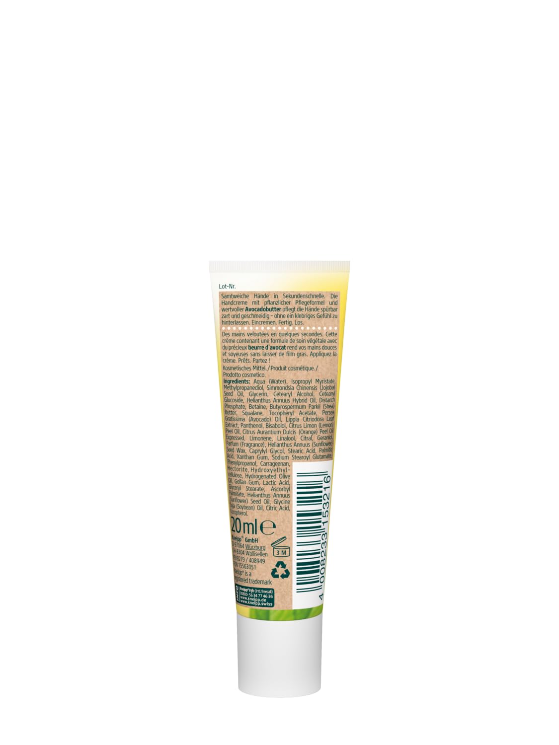 Kneipp Travel Size Hand Cream - 1 oz Moisturizing Lotion for Dry Skin - Perfect for On-the-Go Hydration at Work, Gym & Travel
