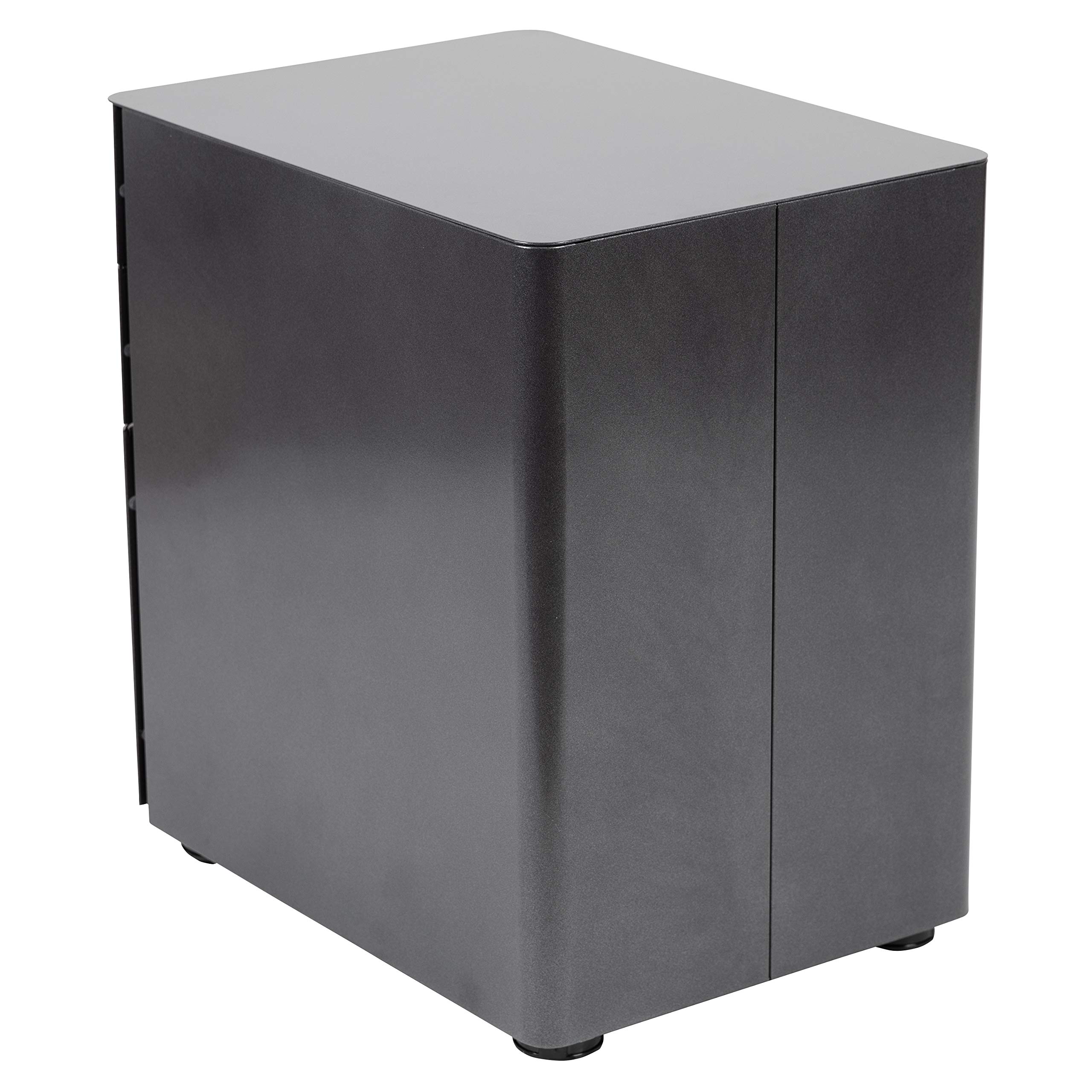 EMMA + OLIVER Modern 3-Drawer Mobile Locking Filing Cabinet - Black File Storage Organizer for Office, Home & School Use