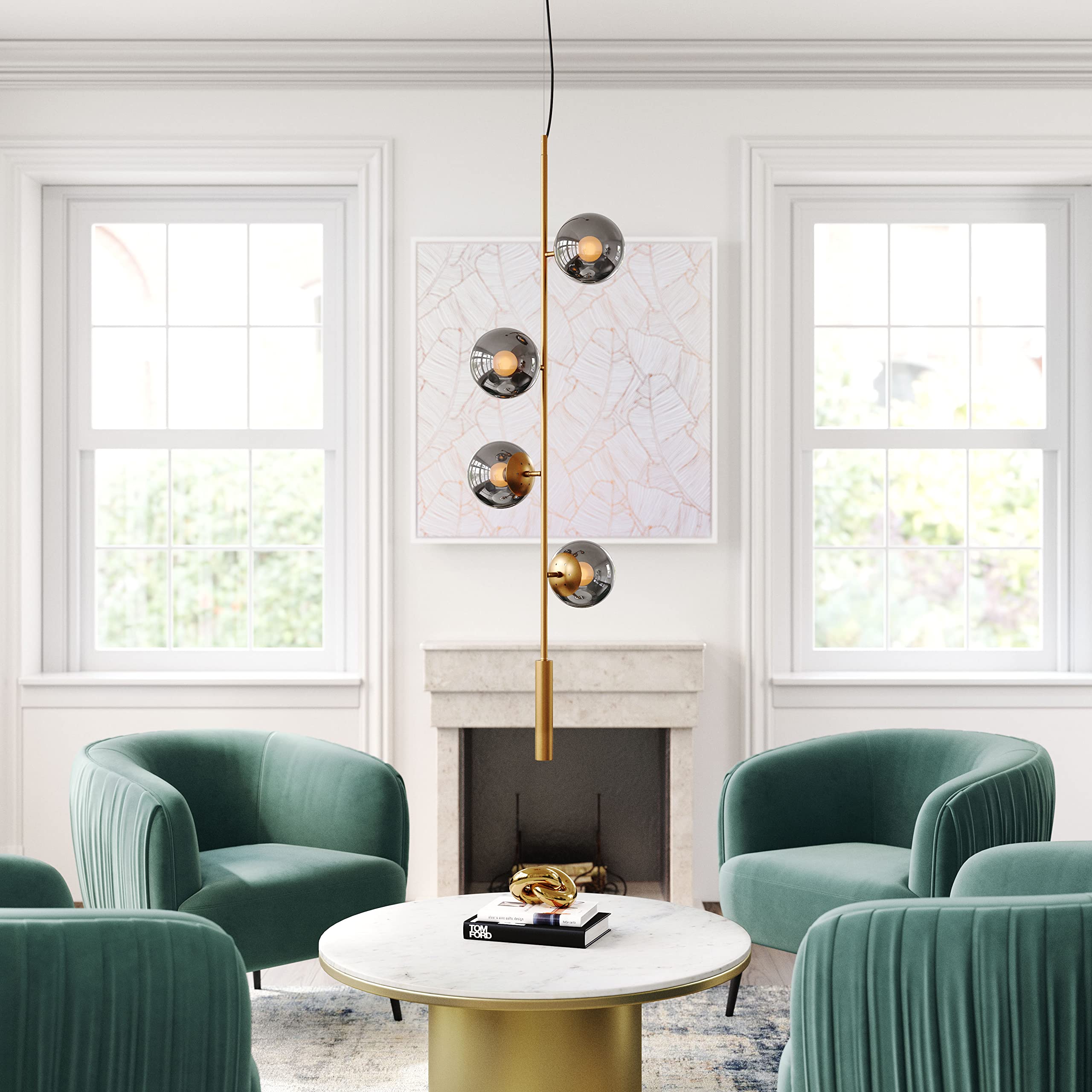 Zatara Brass Ceiling Lamp - Elegant Lighting for Living Room, Bedroom & Dining Area