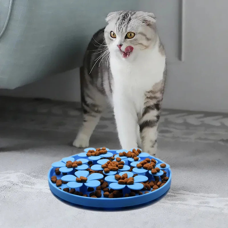 Non-Slip Pet Food Bowl for Dogs & Cats - Anti-Choke Design with Raised Rim - Perfect for Messy Eaters & Travel Use
