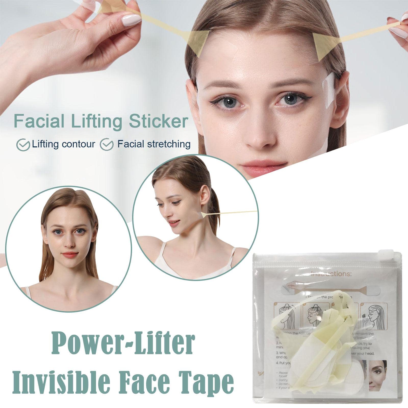 Invisible Silicone Face Lift Tape - V-Shape Chin & Jaw Contouring Strips for Instant Slimming & Lifting | Reusable Beauty Face Lift Tools for Special Occasions & Daily Makeup