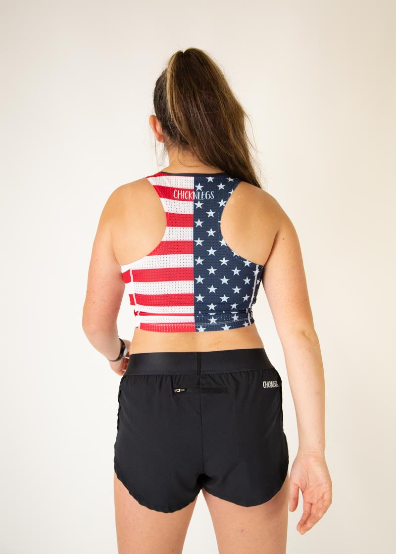 Women's Fashion USA PWR Crop Top - Trendy Short Sleeve T-Shirt for Casual Wear, Gym & Street Style | Perfect for Summer Outfits & Workouts