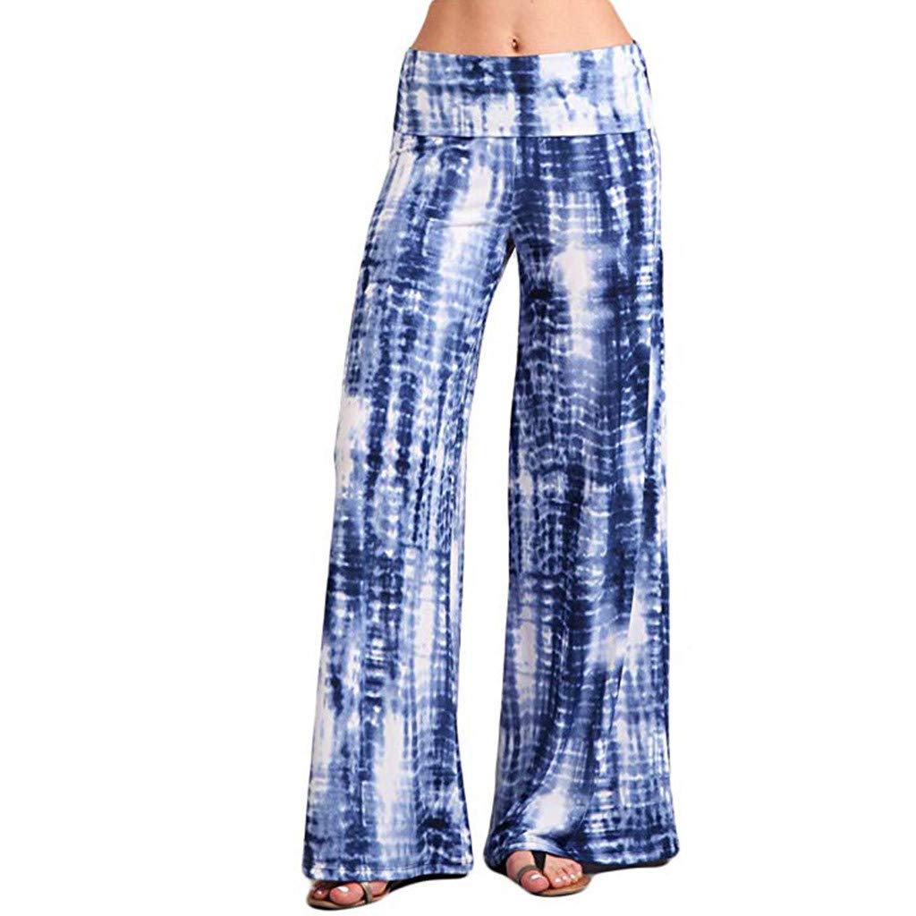 Women's Palazzo Pants - Wide Leg Tie Dye Loose Baggy Bell Bottom Lounge Pants for Yoga, Beach & Casual Wear | Comfortable Boho Chic Style