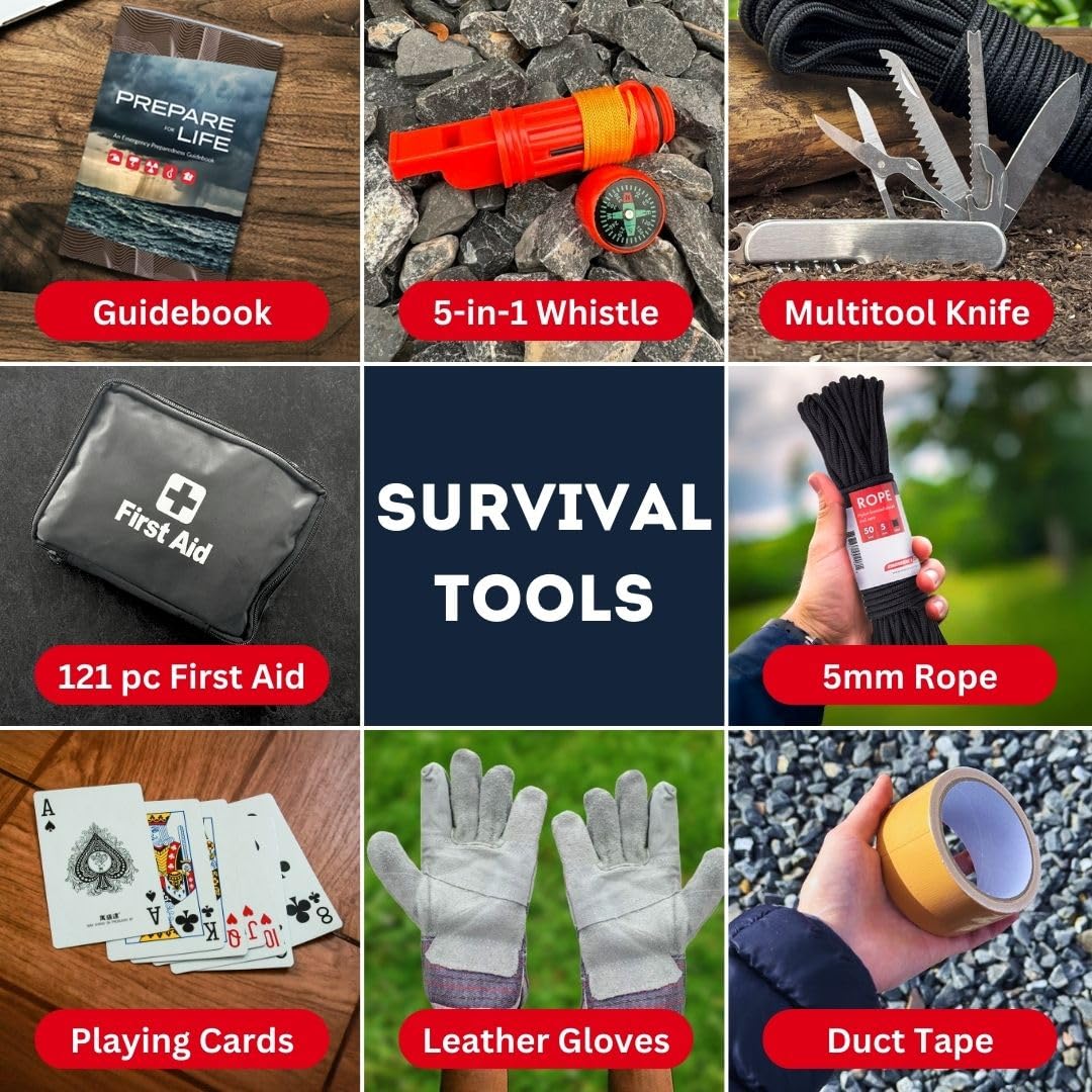 Ultimate Urban Survival Bug-Out Bag for 6 People | Emergency Preparedness Kit for Wildfires, Hurricanes, Civil Unrest & Natural Disasters | Essential Disaster Supplies for Home, Car & Outdoor Survival