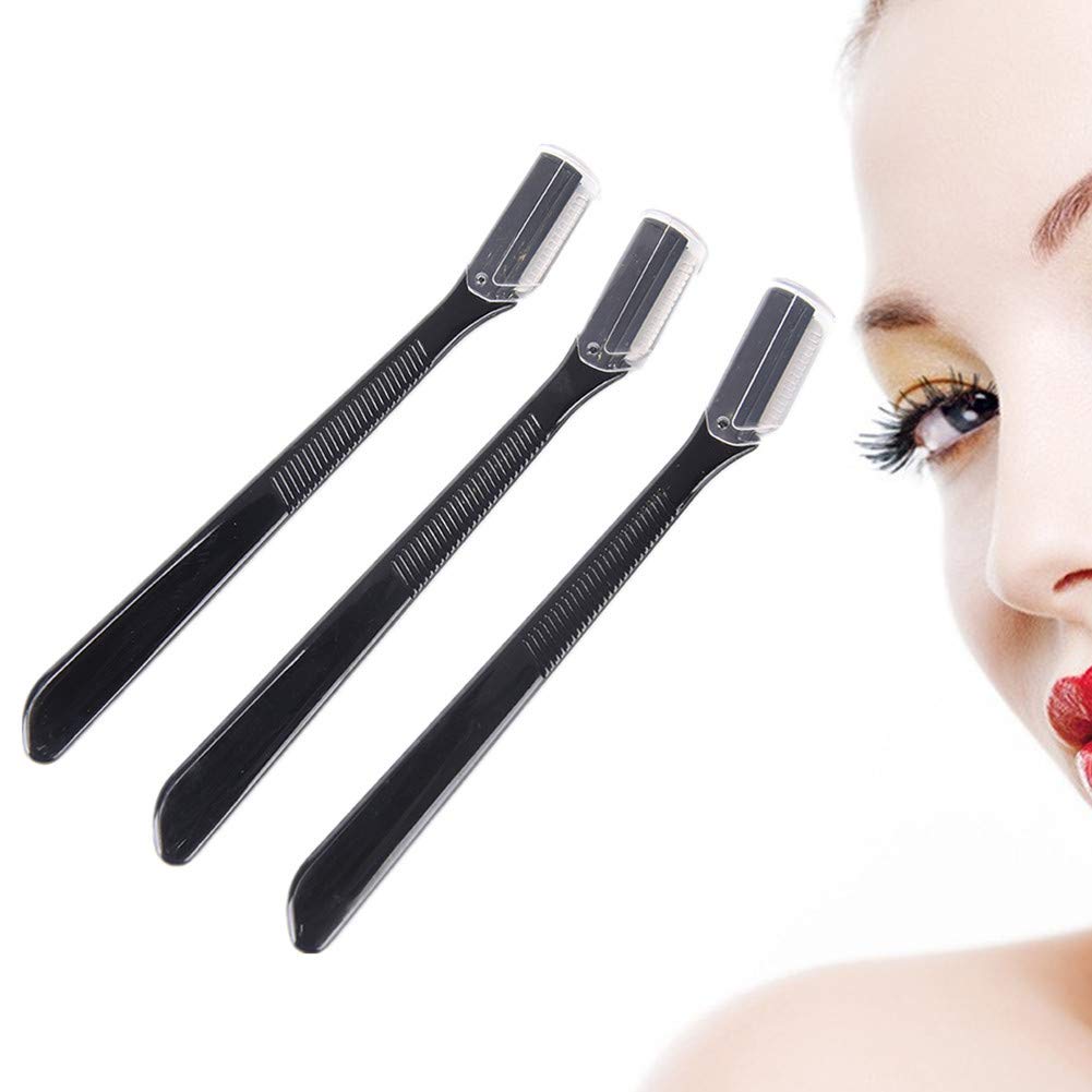 Professional Eyebrow & Facial Razor for Women - 3 Pack Dermaplaning Tool with Ultra-Sharp Blades for Smooth Skin | Perfect for Eyebrow Shaping, Peach Fuzz Removal & At-Home Spa Treatments