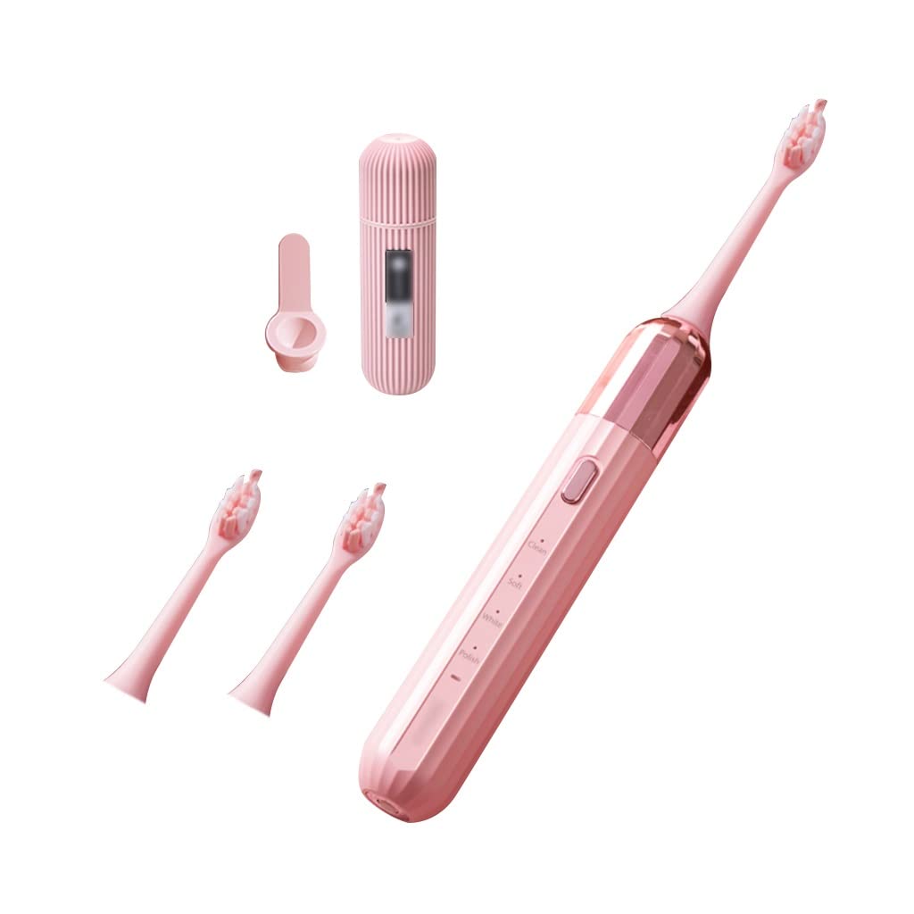 BBFQL Sonic Electric Toothbrush for Adults - Soft Bristles, Waterproof, Rechargeable - Pink (24cm) | Perfect for Travel, Home & Sensitive Teeth Care