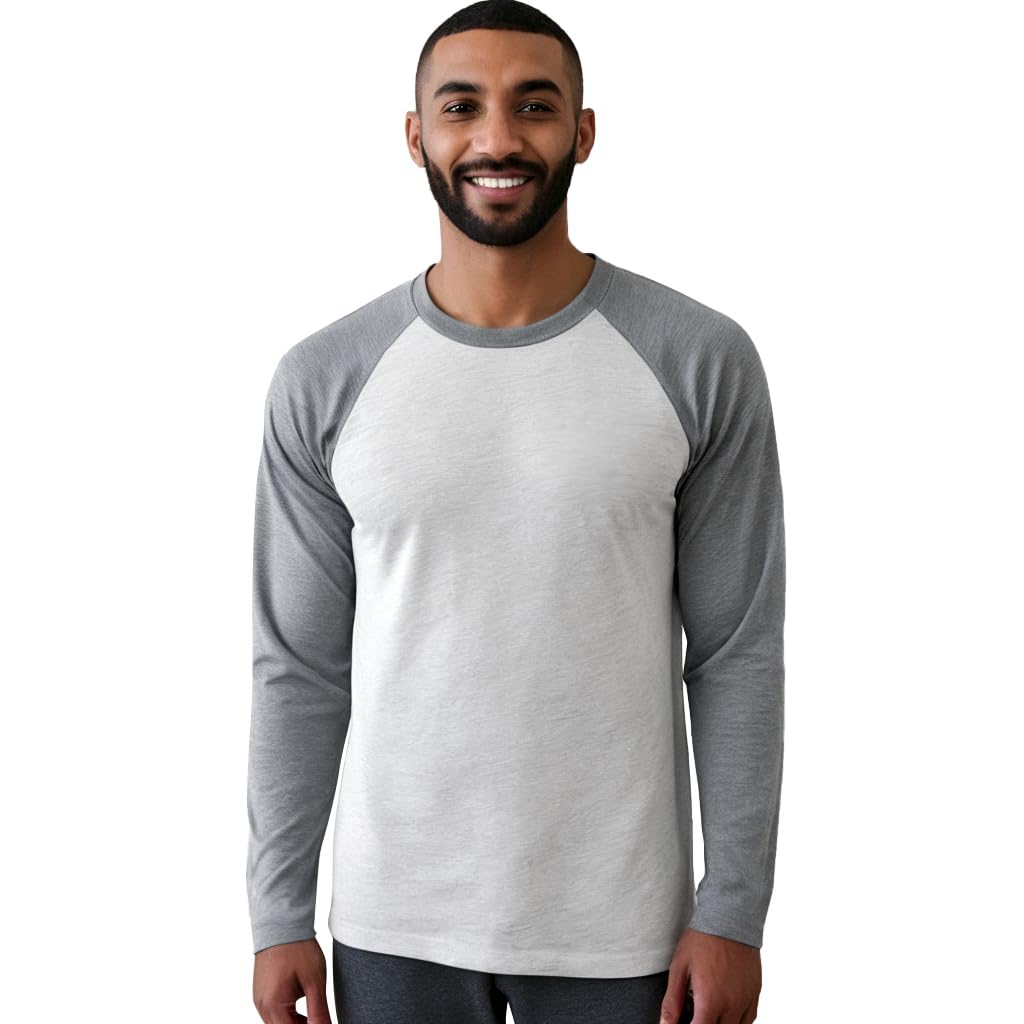 Vintage Baseball T-Shirt for Men - Lightweight Cotton Crew Neck Slim Fit Raglan Long Sleeve Casual Tee - Perfect for Sports, Streetwear & Everyday Comfort