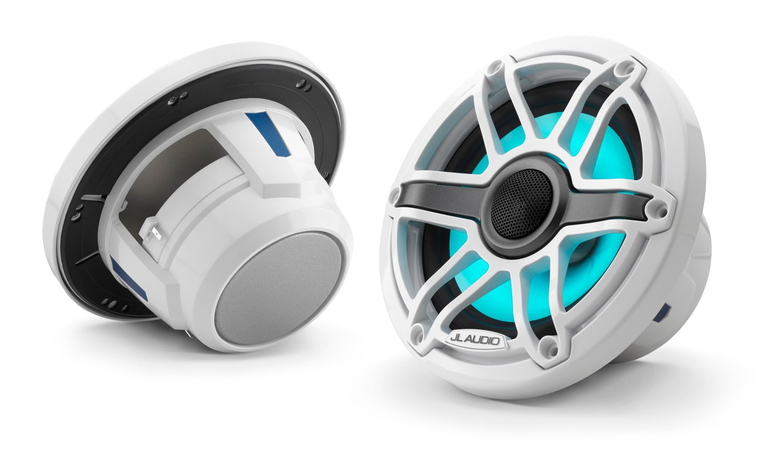 JL Audio M6 650X 6.5 Inch Marine Coaxial Speakers with Transflective LED Lighting - Waterproof Boat Audio System for Outdoor Marine & RV Use
